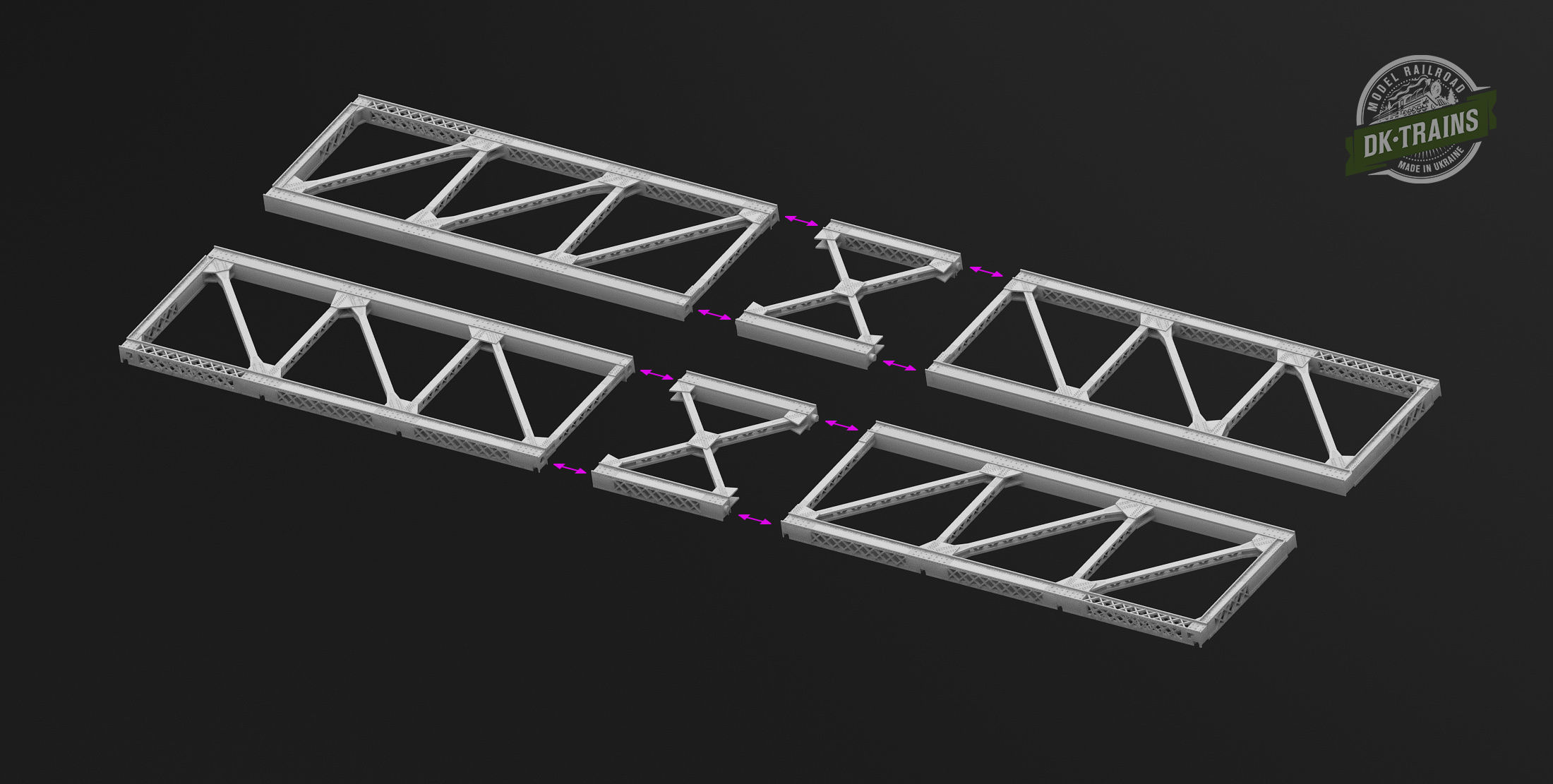 US Train Bridge - H0 scale 3D print model_9