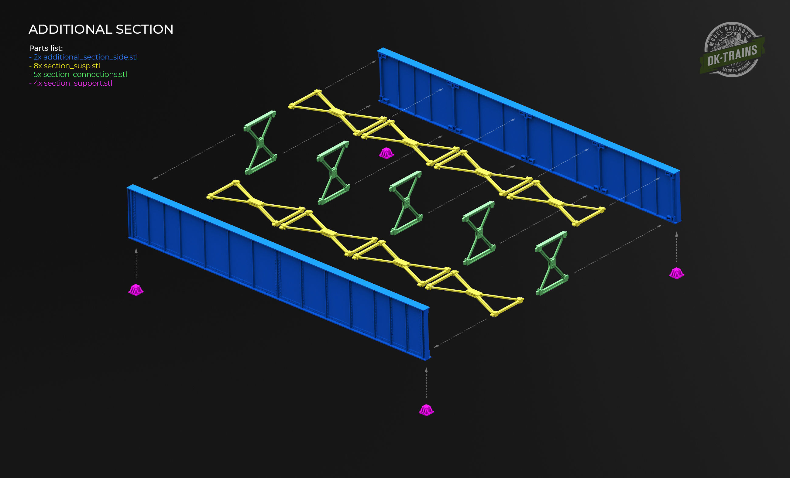 US Train Bridge - H0 scale 3D print model_13