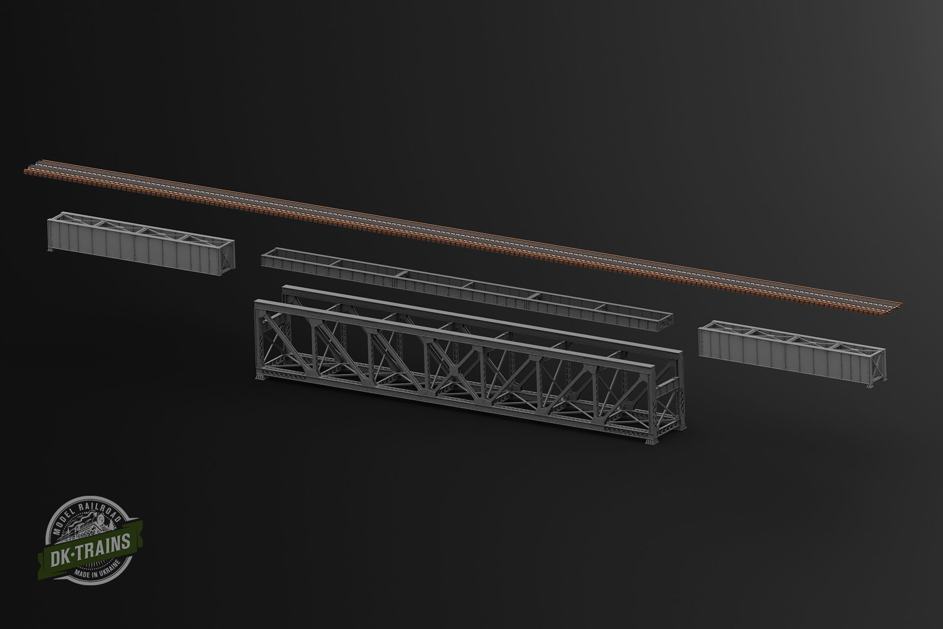 US Train Bridge - H0 scale 3D print model_6