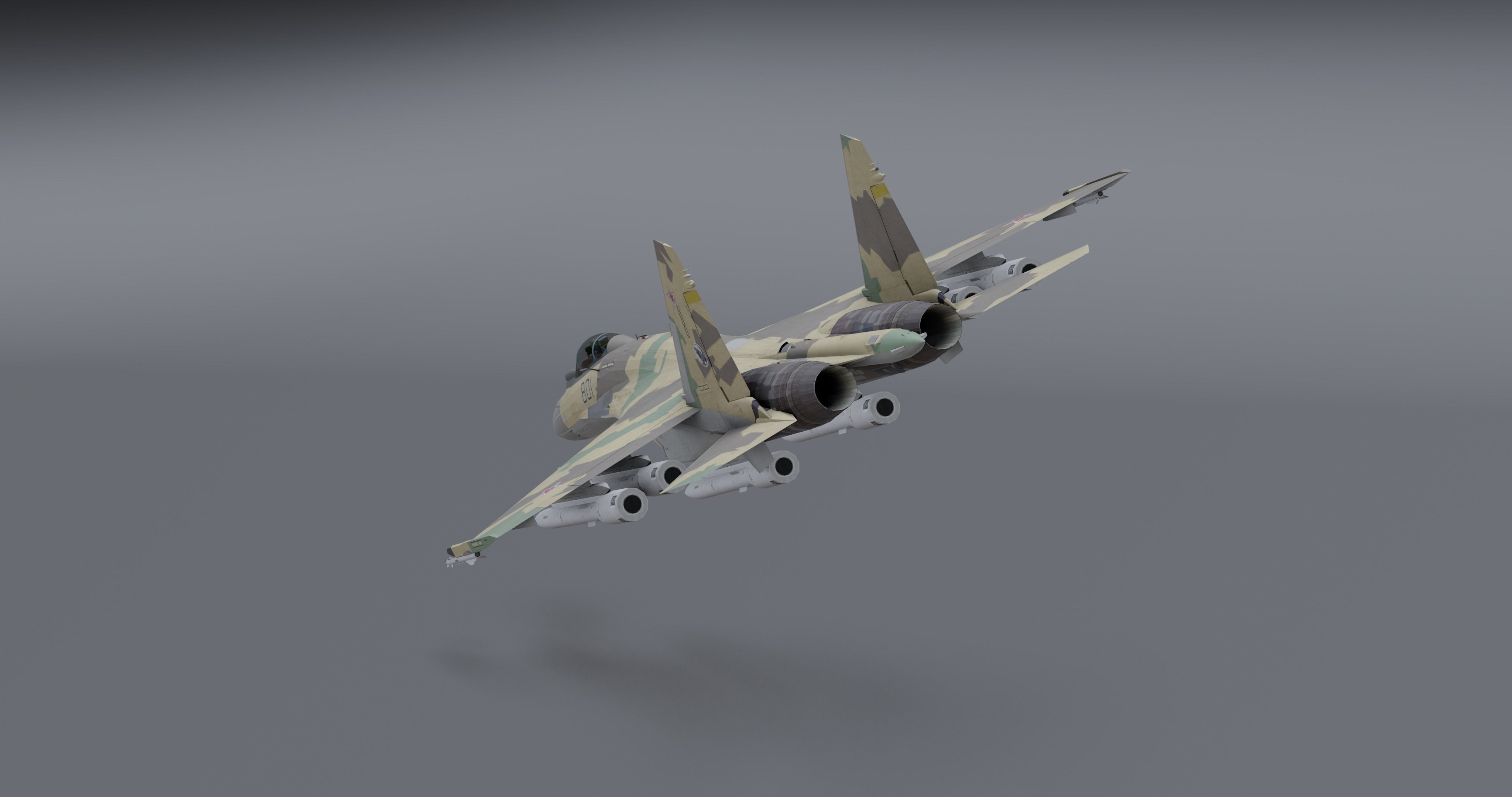 Su-35 Flanker - E Low-poly 3D model_1
