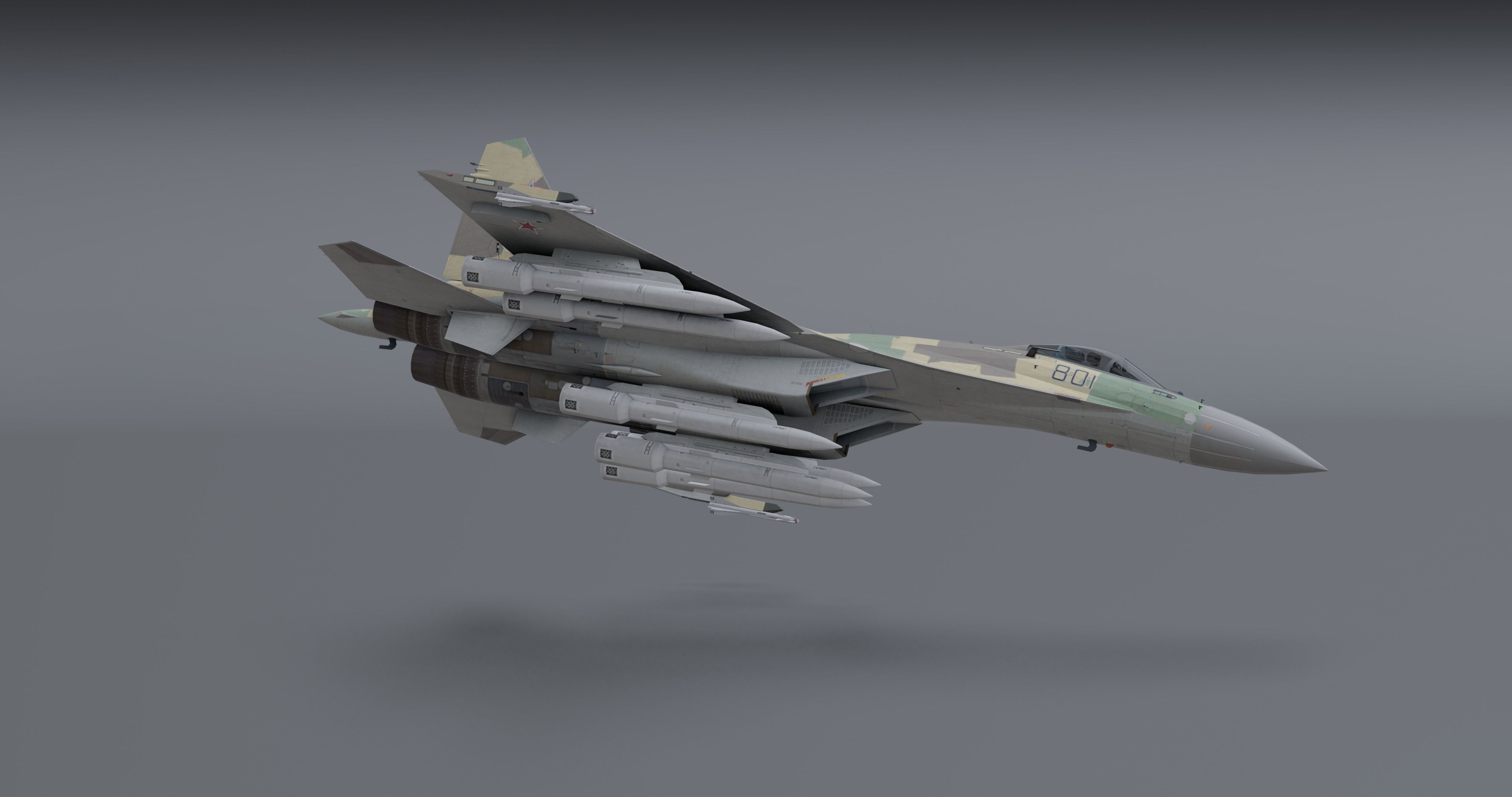 Su-35 Flanker - E Low-poly 3D model_9