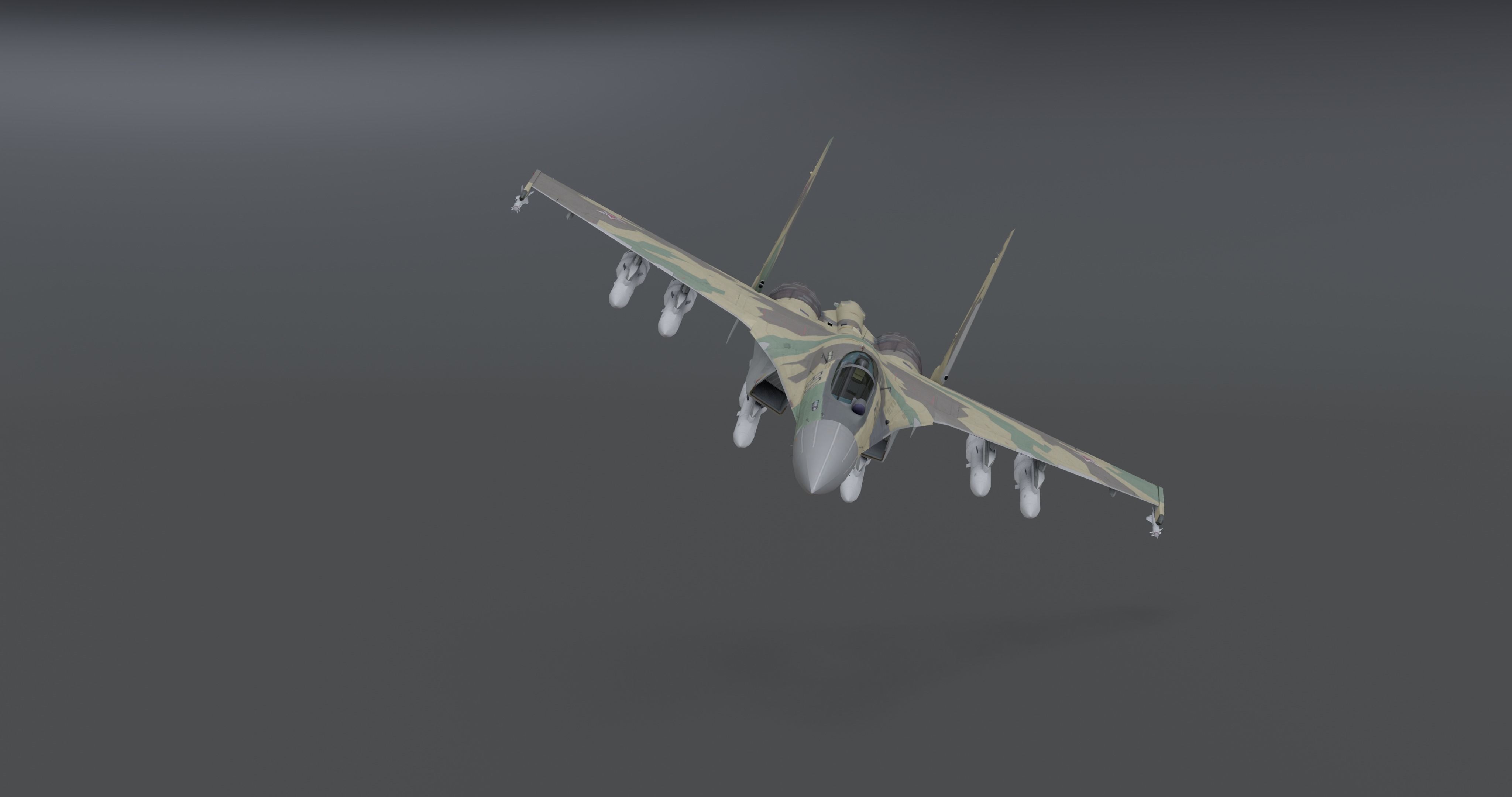 Su-35 Flanker - E Low-poly 3D model_7