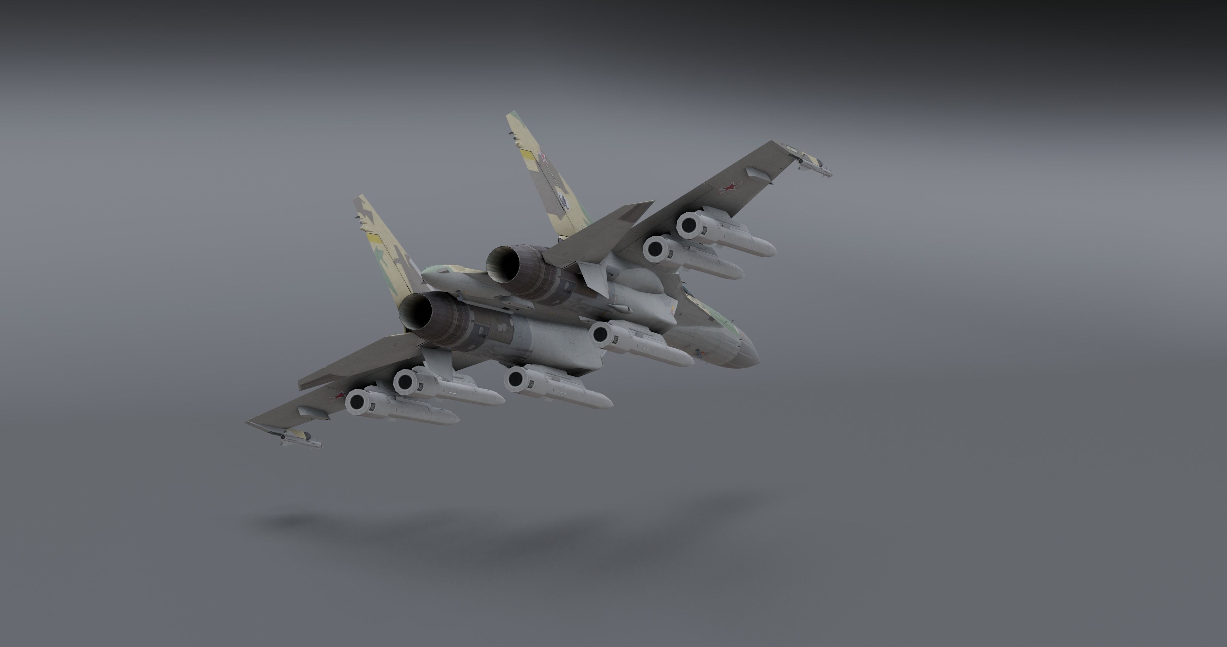 Su-35 Flanker - E Low-poly 3D model_12
