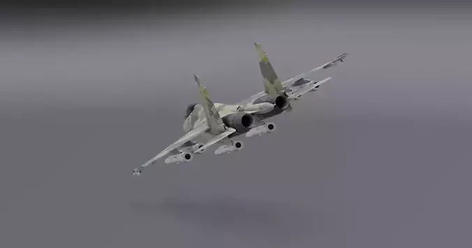 Su-35 Flanker - E Low-poly 3D model