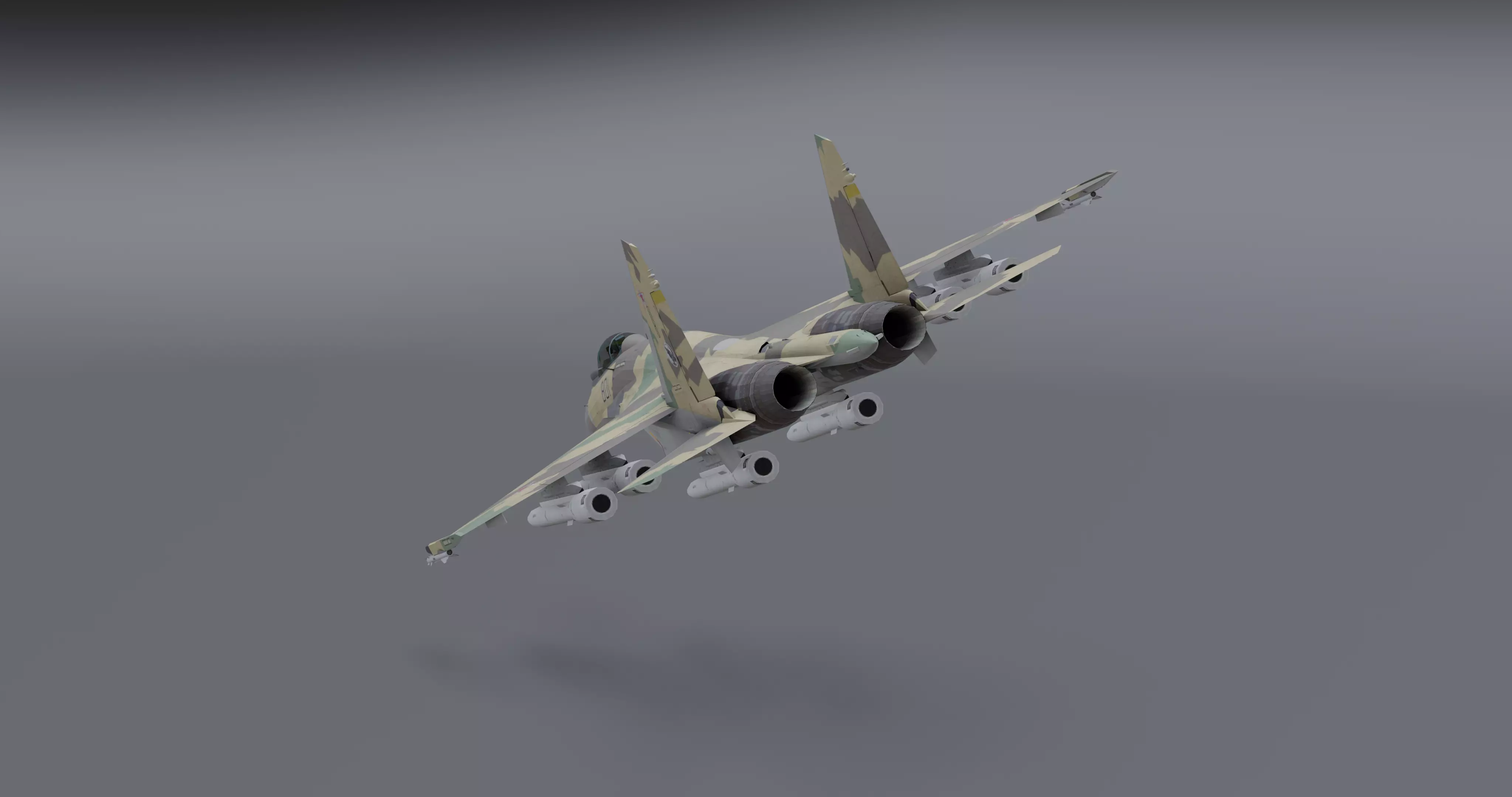 Su-35 Flanker - E Low-poly 3D model_0