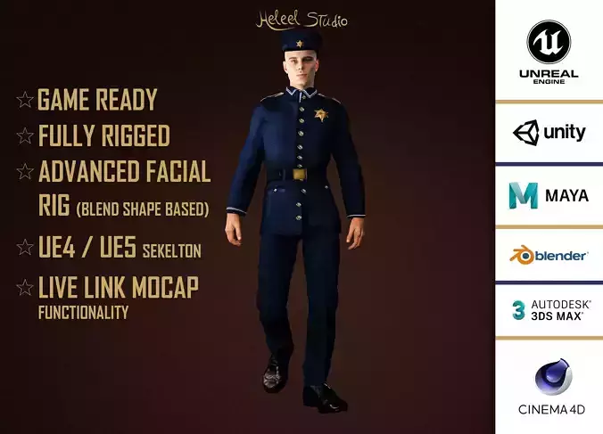High Quality Male Old Police Officer