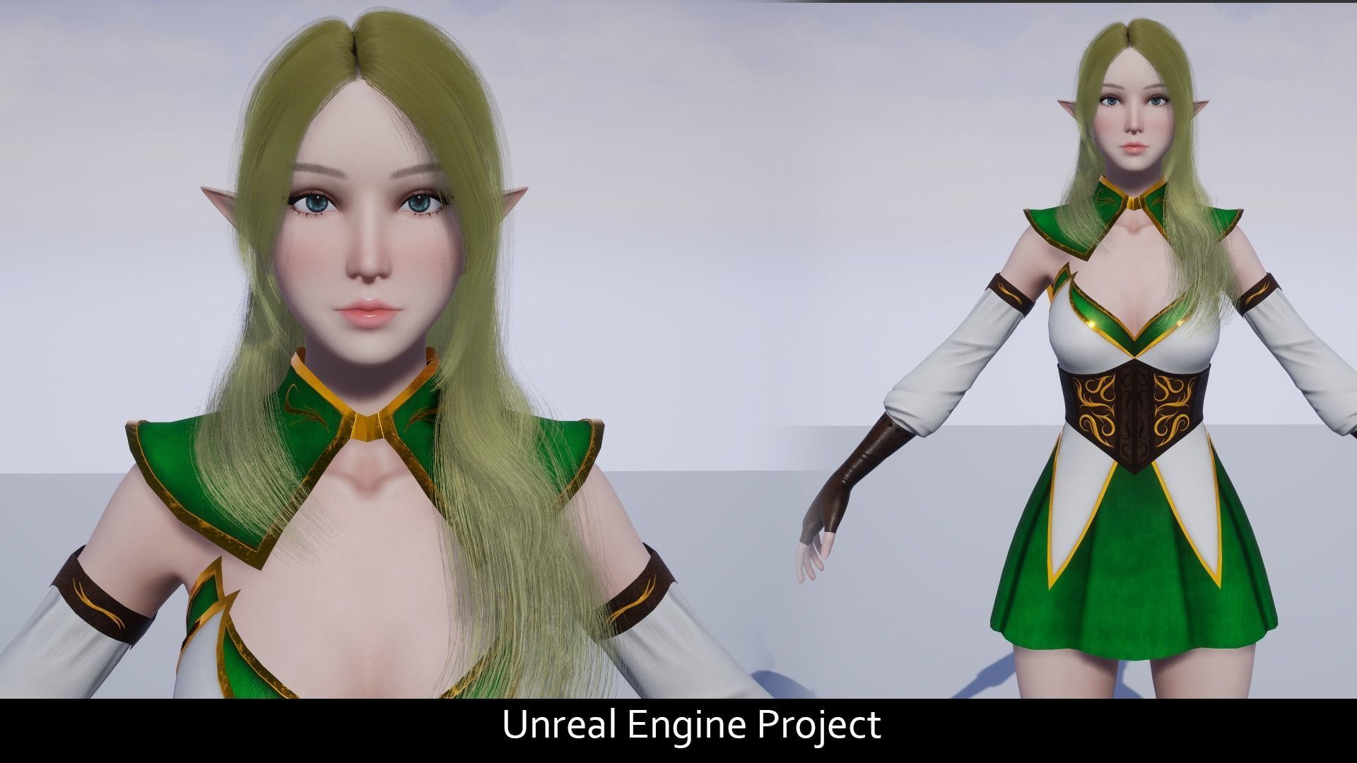 Archer Elf Low-poly 3D model_14
