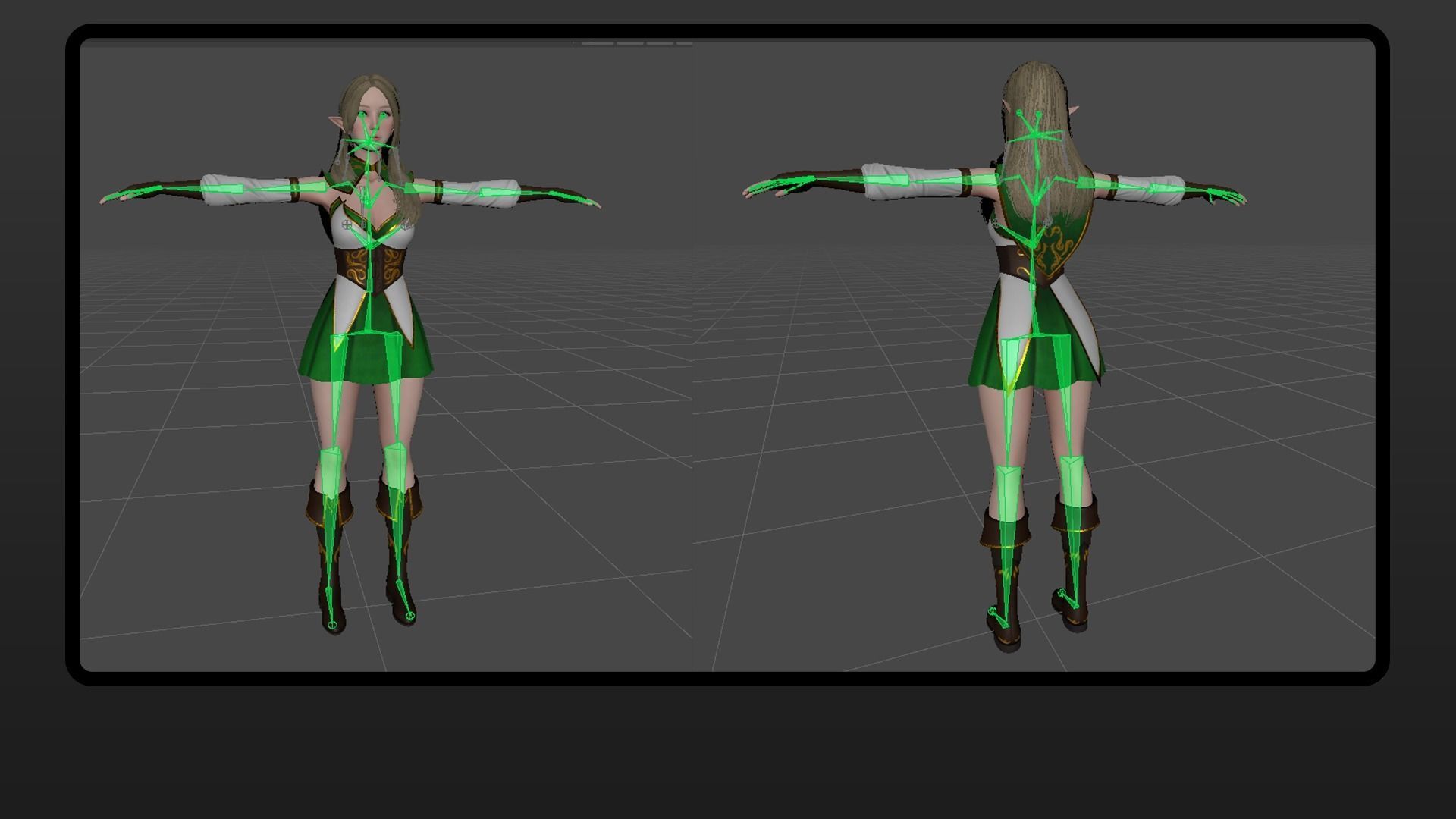 Archer Elf Low-poly 3D model_20