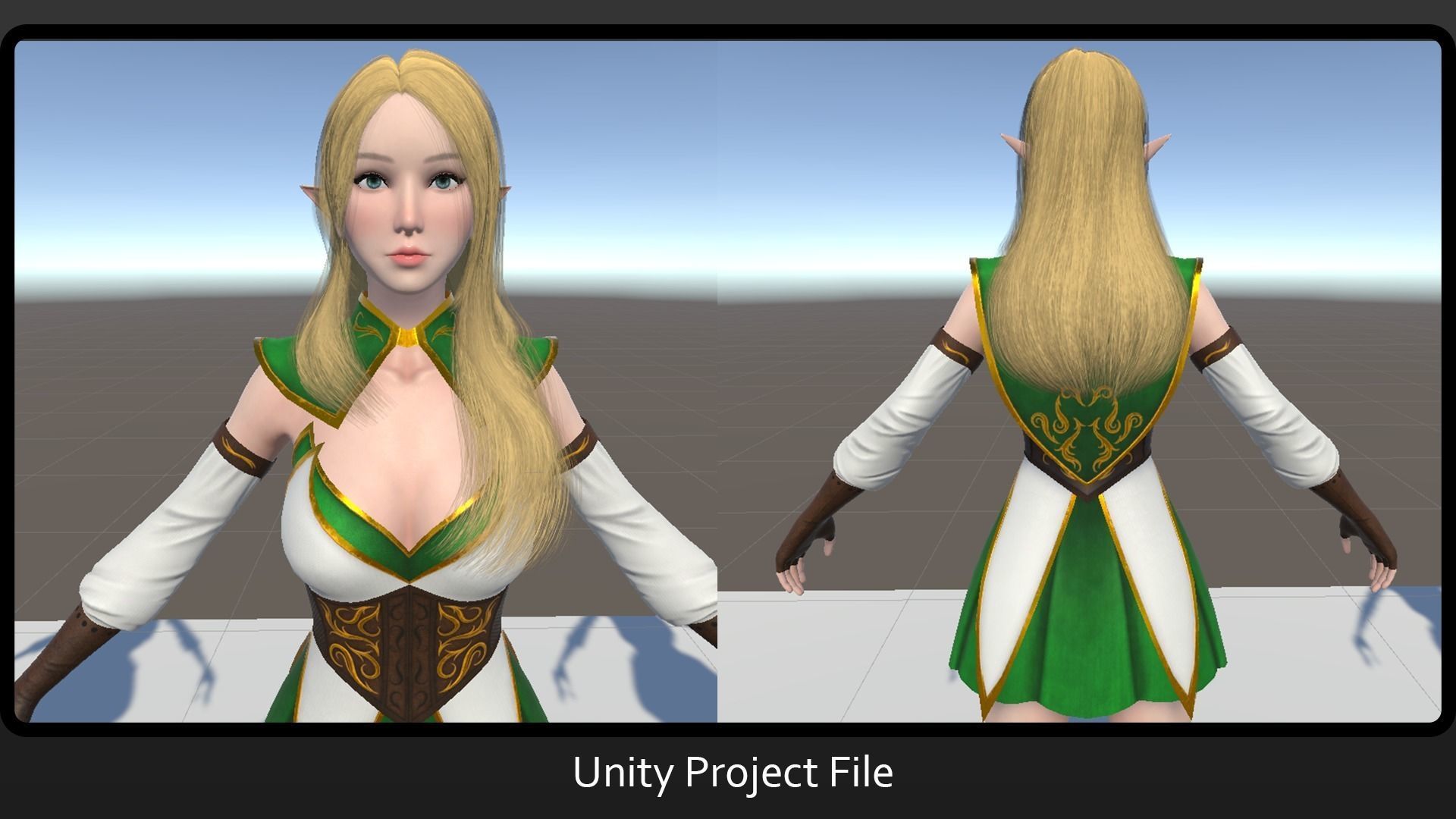 Archer Elf Low-poly 3D model_16