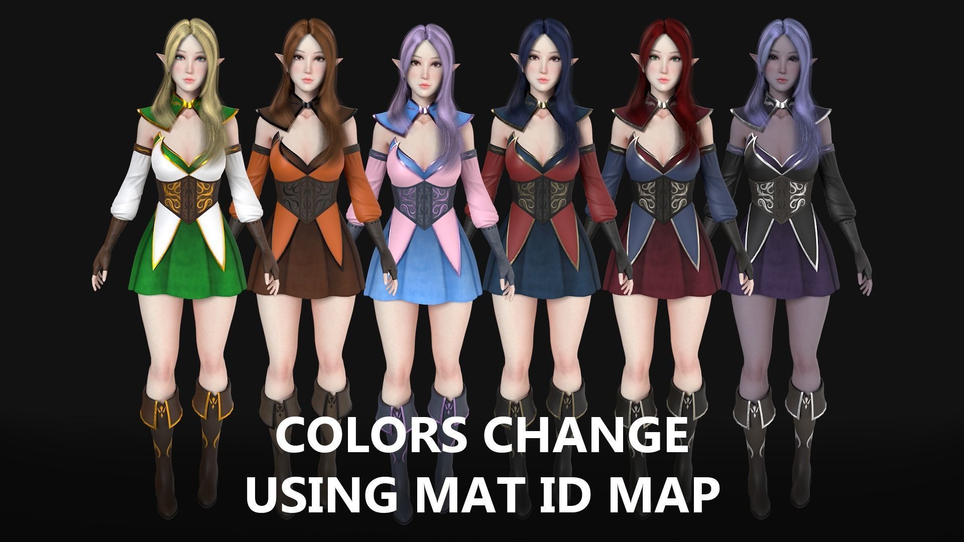 Archer Elf Low-poly 3D model_6