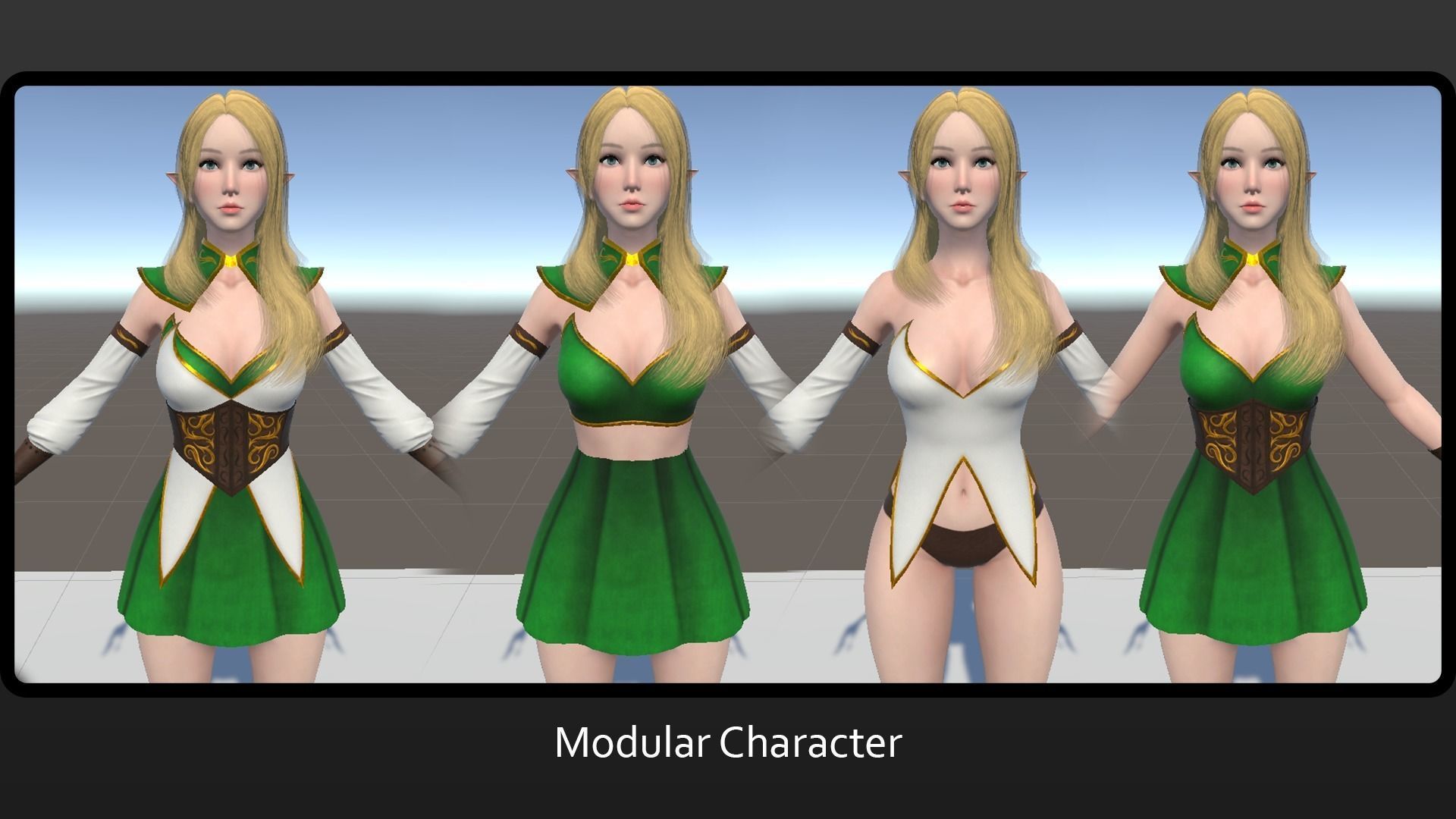 Archer Elf Low-poly 3D model_17