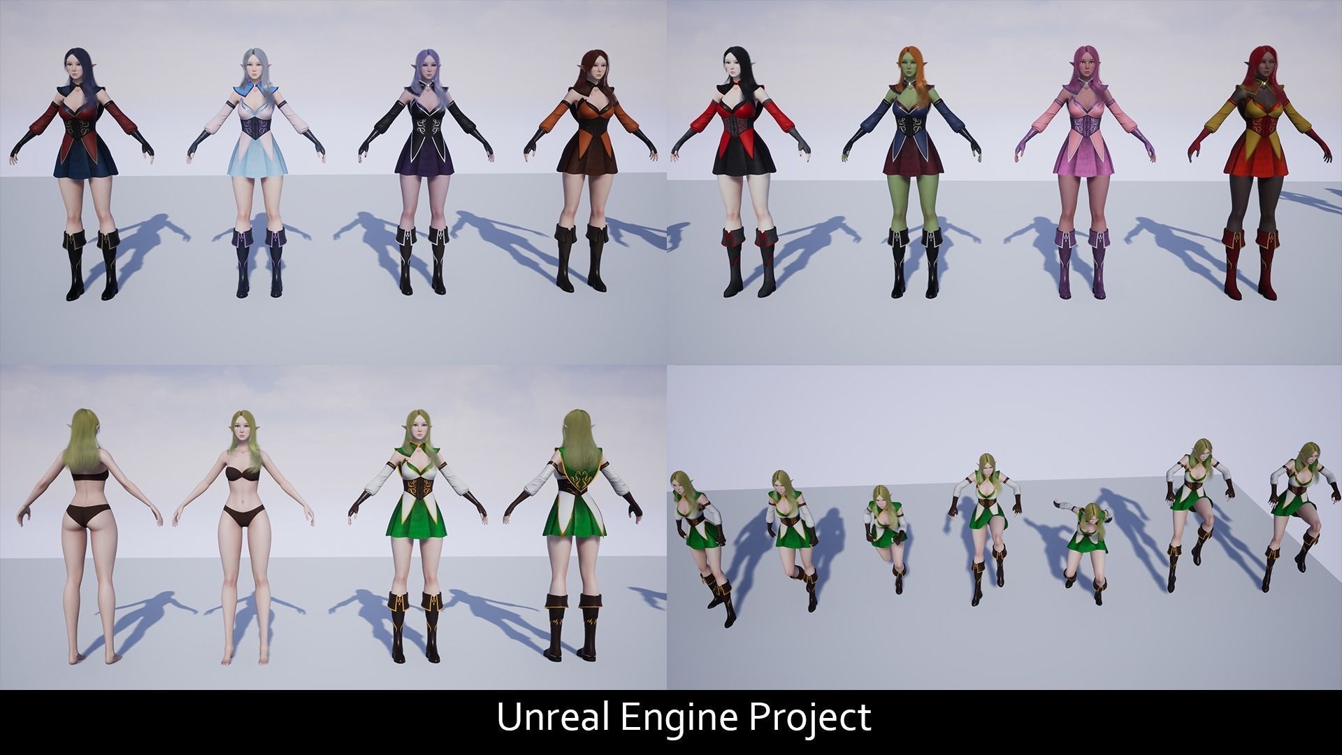 Archer Elf Low-poly 3D model_13