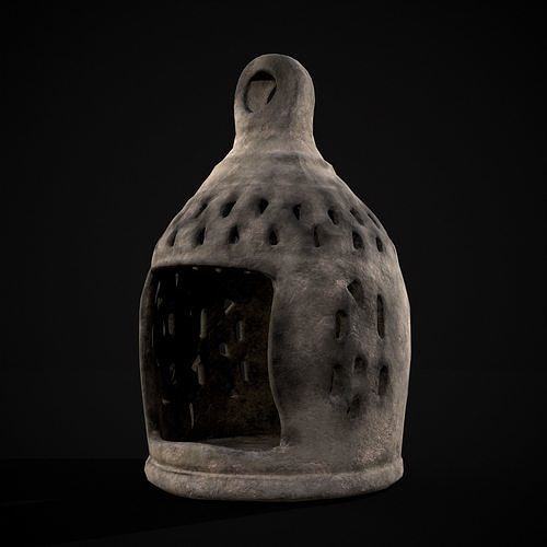 Carved Ceramic Lantern Low-poly 3D model