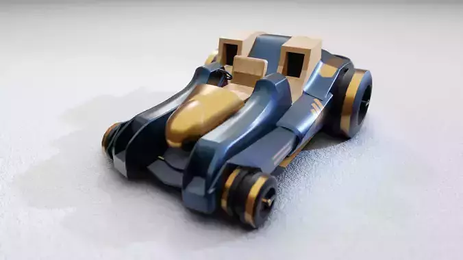 Toy Car Open Roof Low-poly 3D model