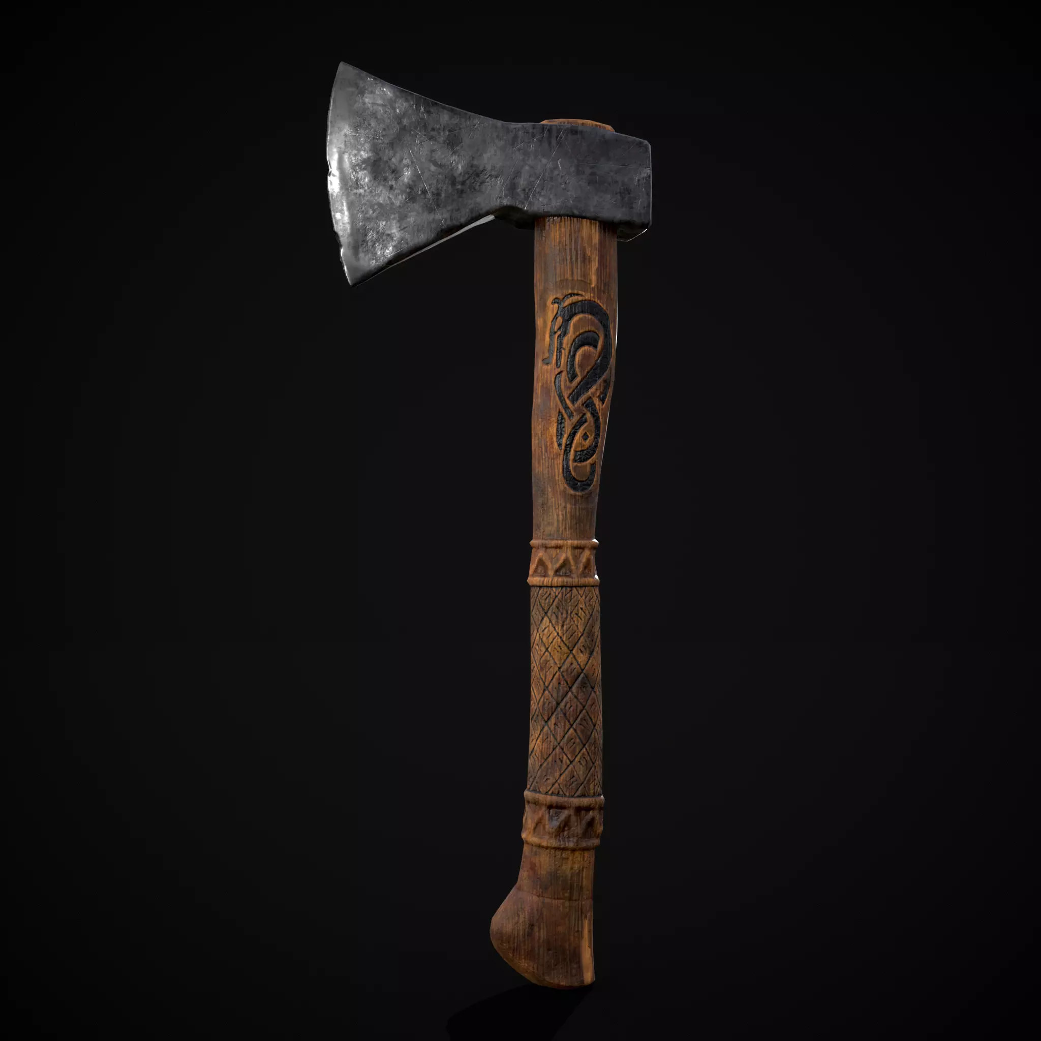 Viking Felling Hatchet Low-poly 3D model_0