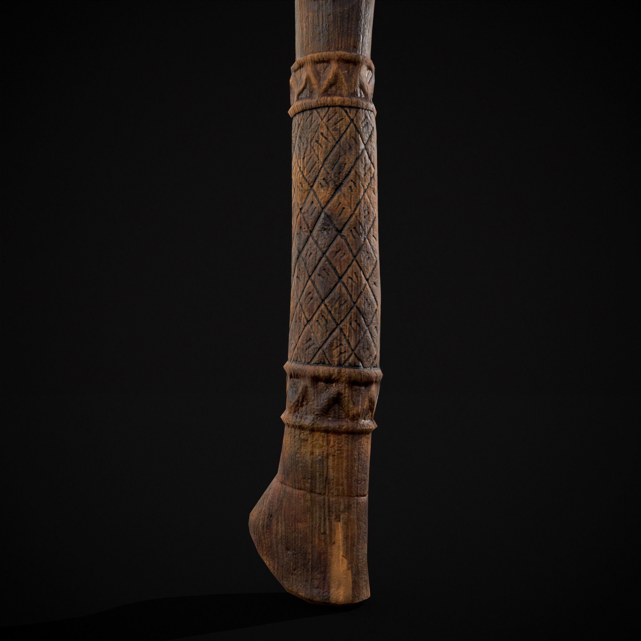 Viking Felling Hatchet Low-poly 3D model_7