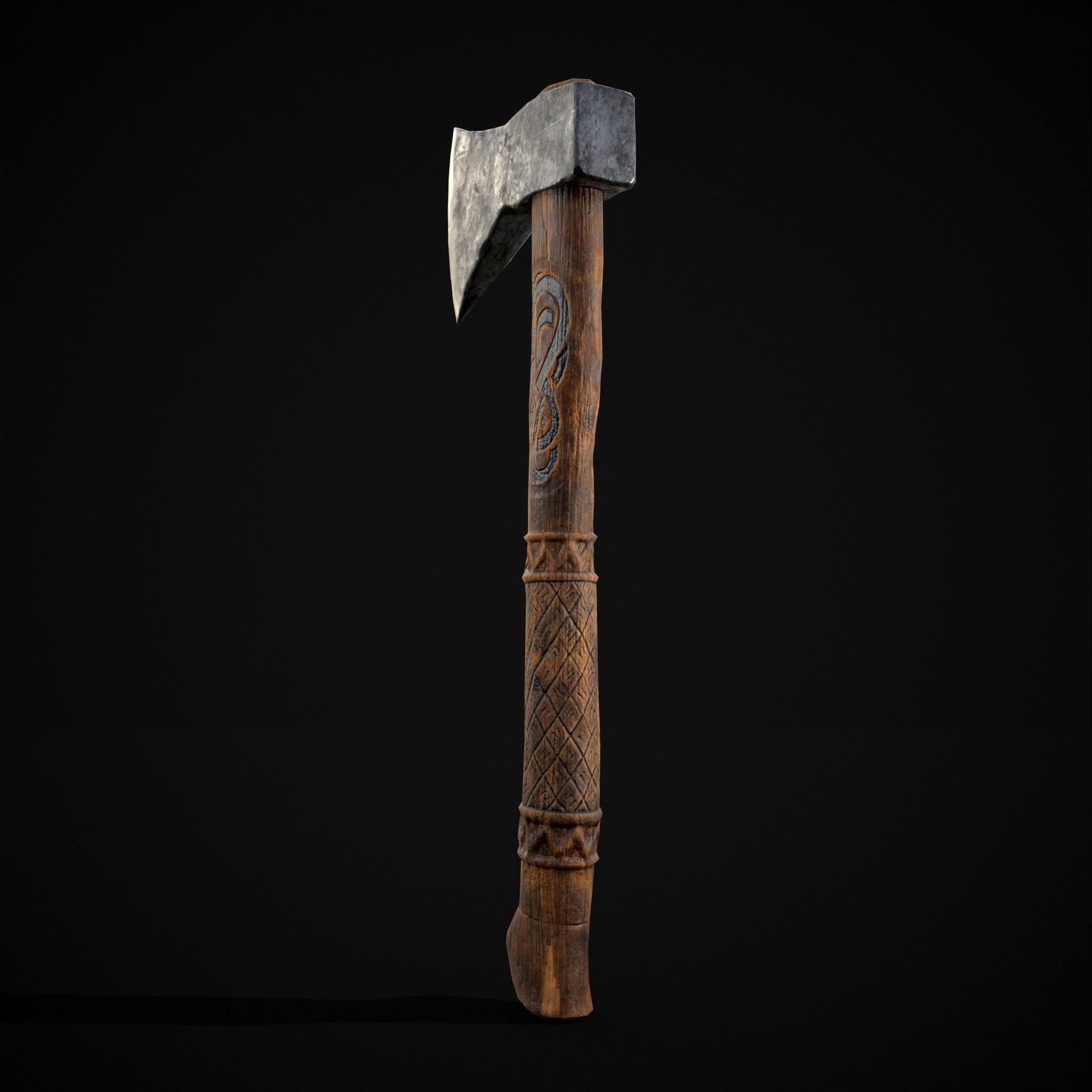 Viking Felling Hatchet Low-poly 3D model_15