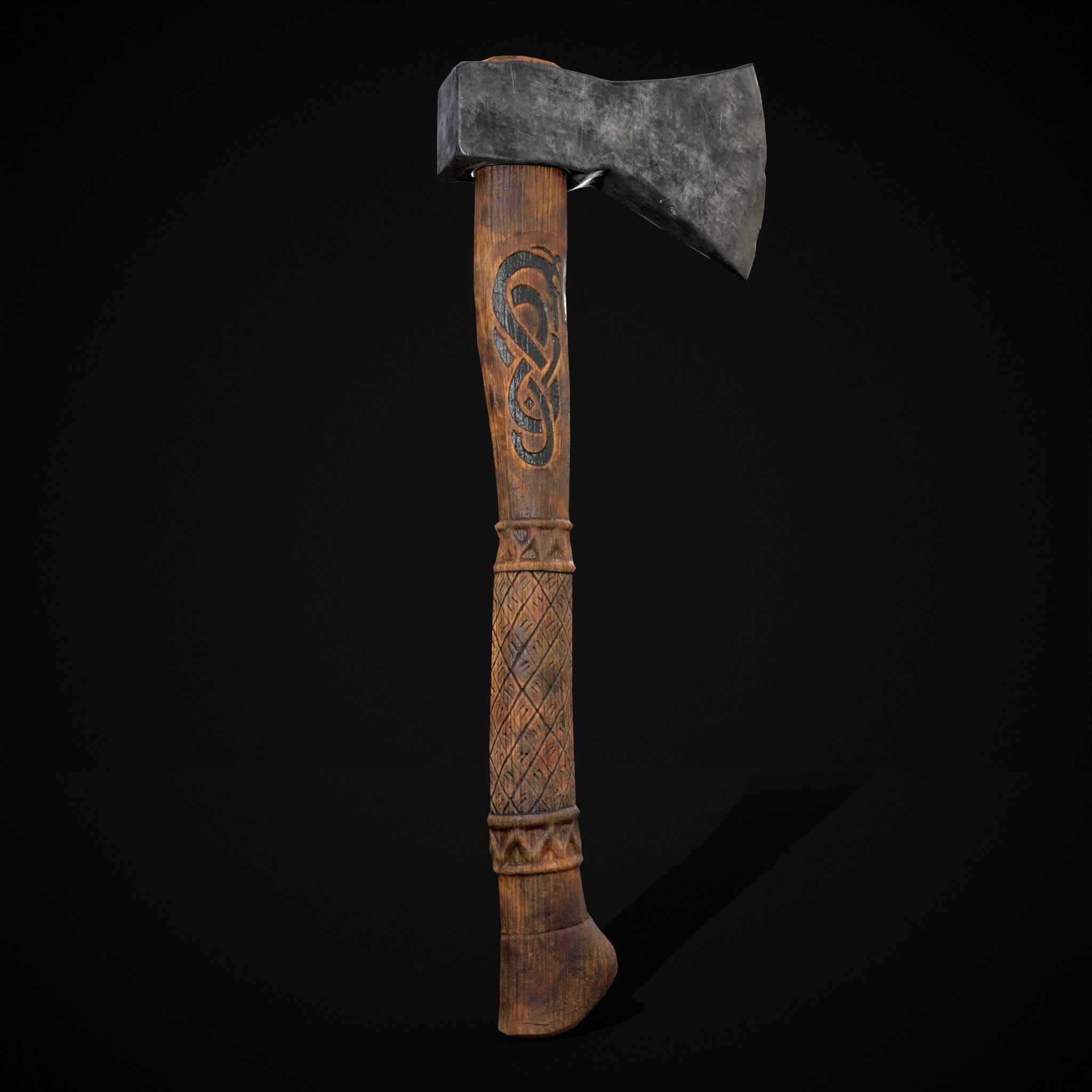 Viking Felling Hatchet Low-poly 3D model_19