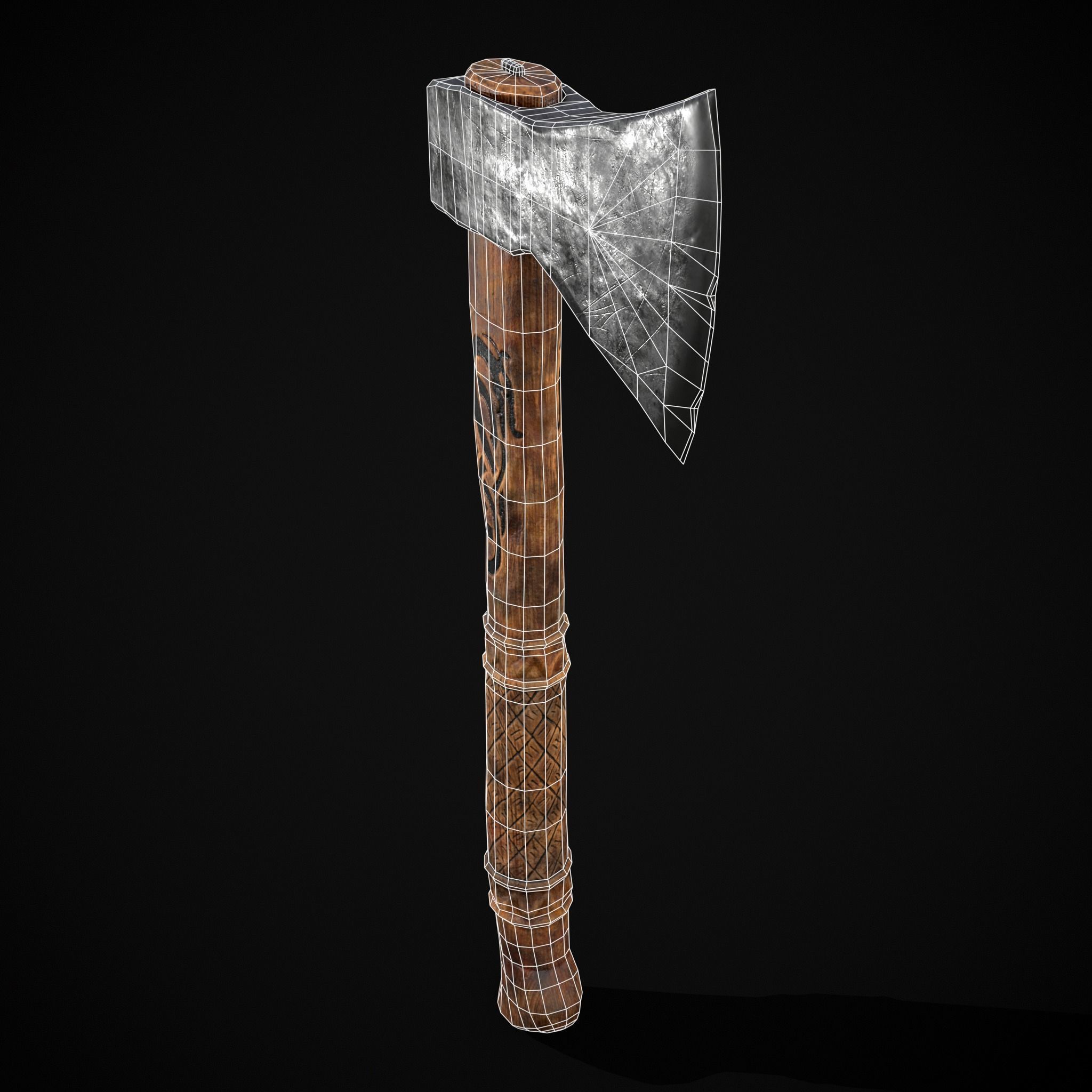 Viking Felling Hatchet Low-poly 3D model_18
