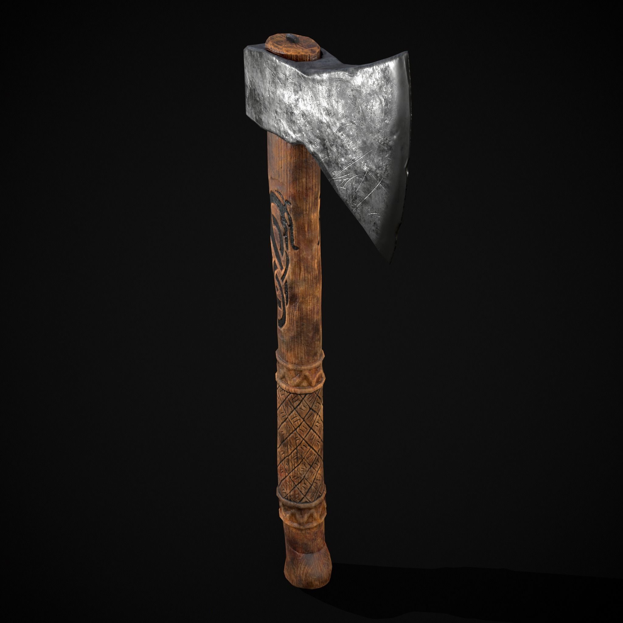 Viking Felling Hatchet Low-poly 3D model_17