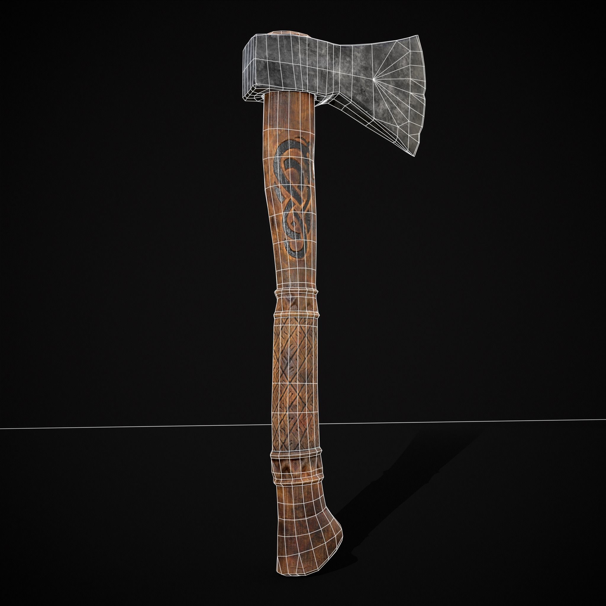 Viking Felling Hatchet Low-poly 3D model_20