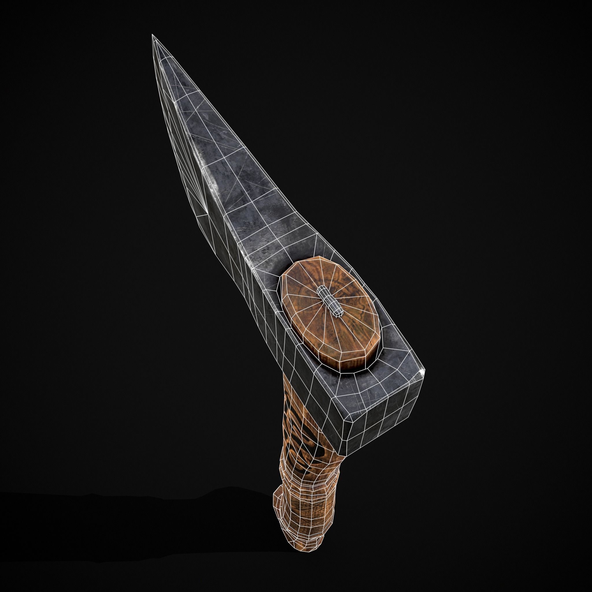 Viking Felling Hatchet Low-poly 3D model_12