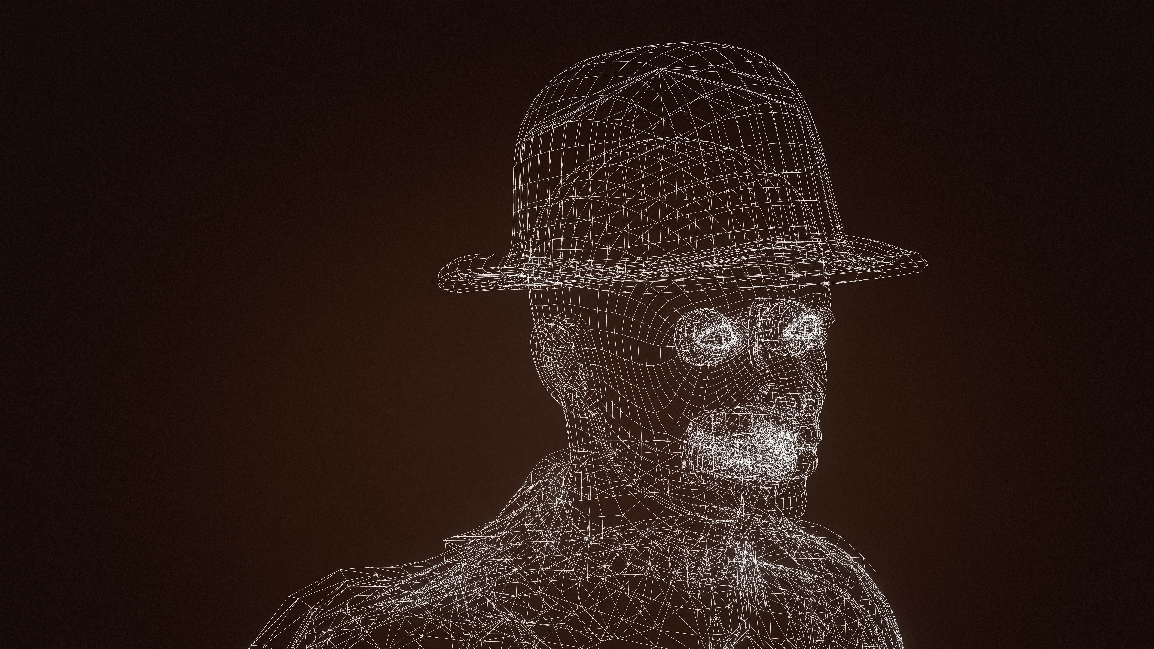 High Quality Man Old Fashion Suit Low-poly 3D model_19