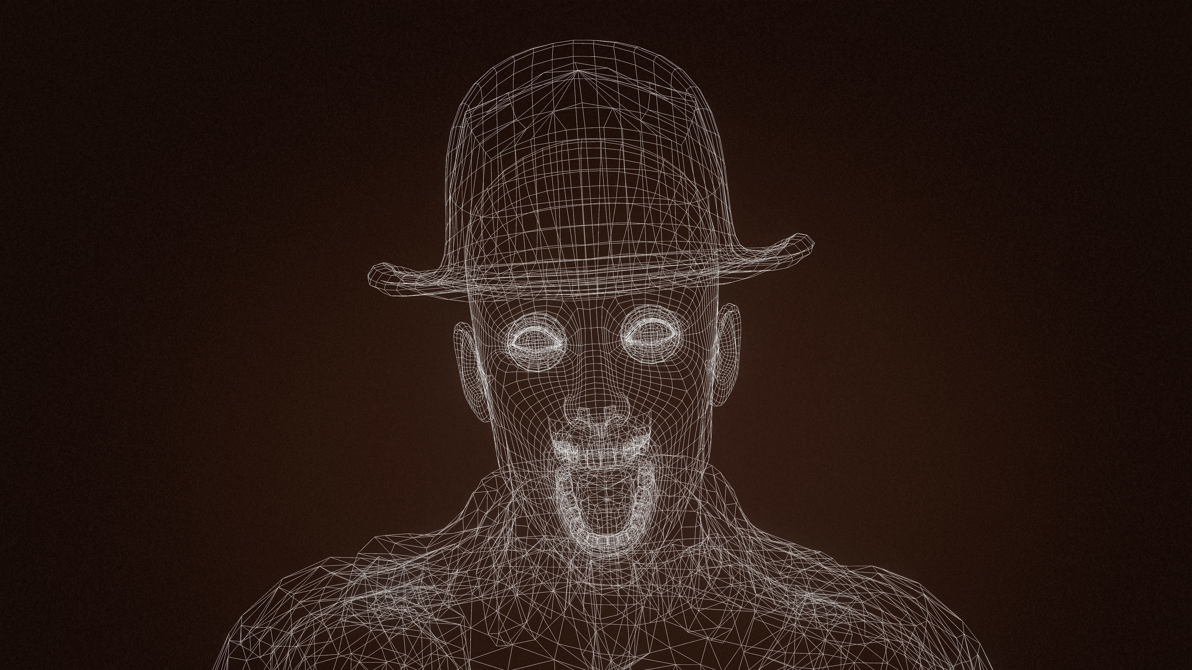 High Quality Man Old Fashion Suit Low-poly 3D model_20