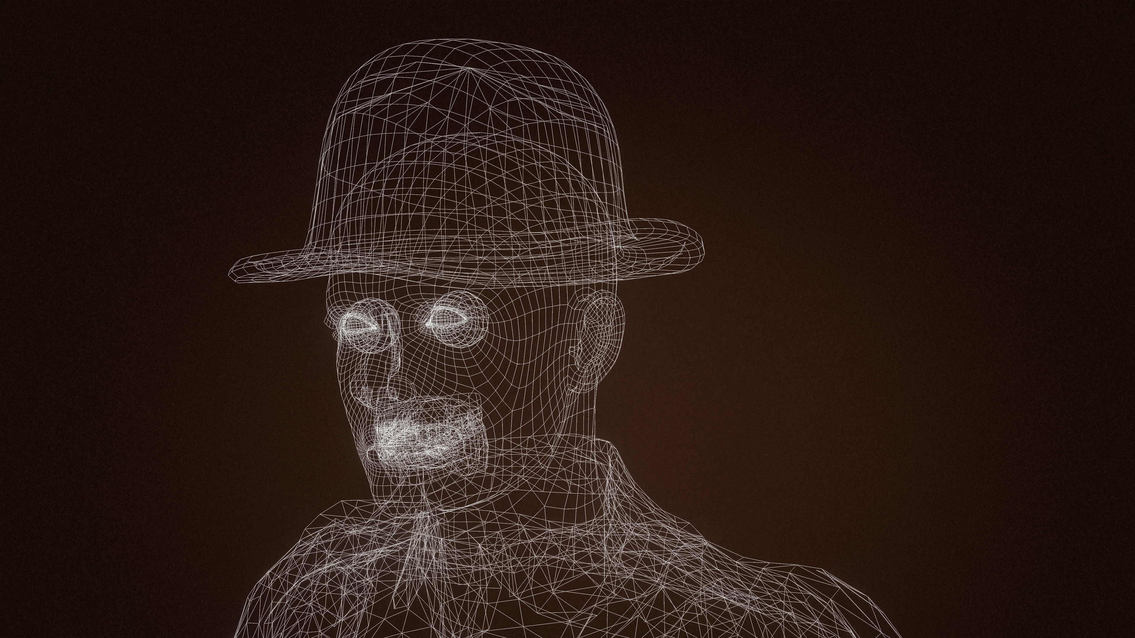 High Quality Man Old Fashion Suit Low-poly 3D model_18