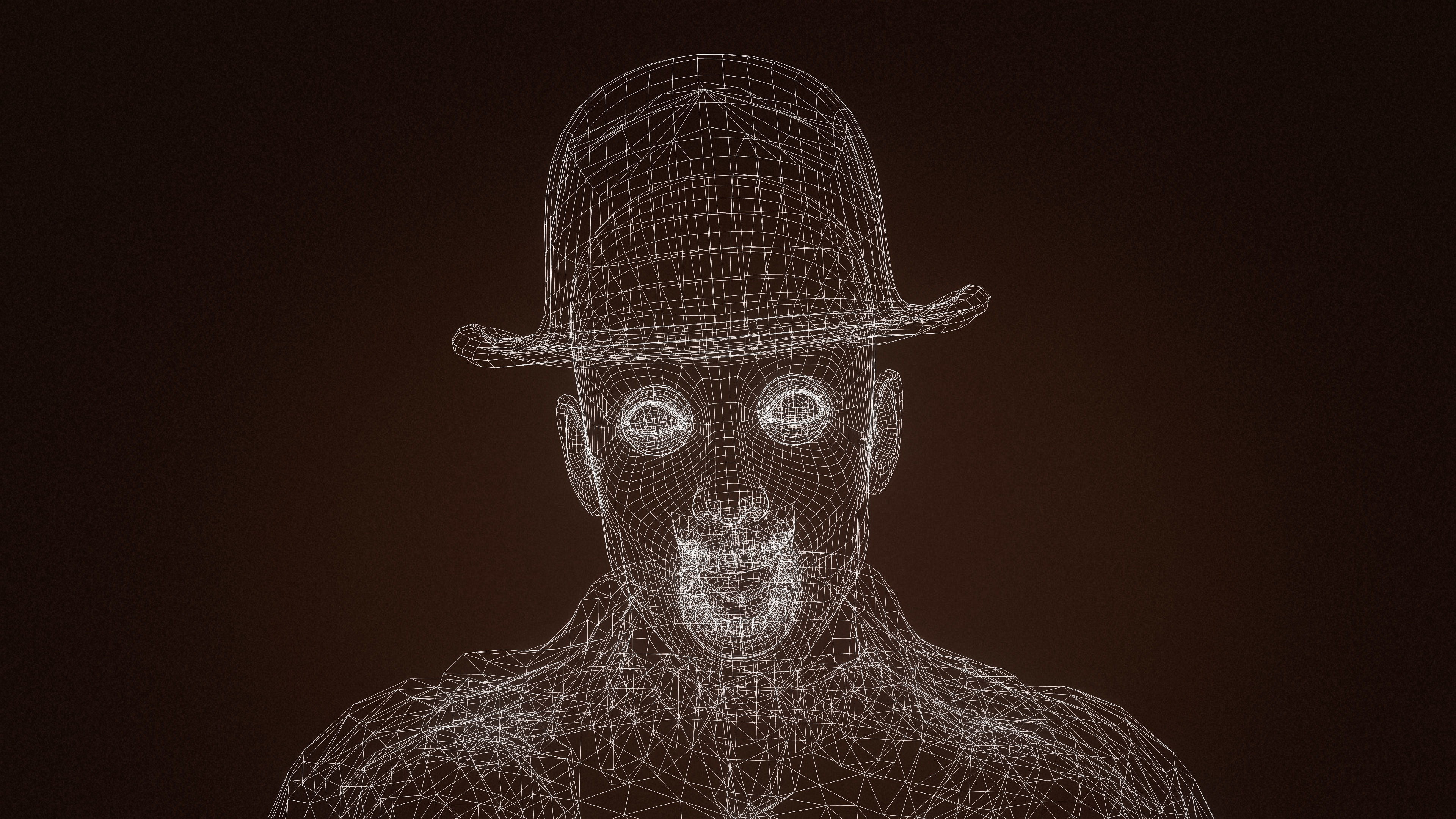 High Quality Man Old Fashion Suit Low-poly 3D model_22