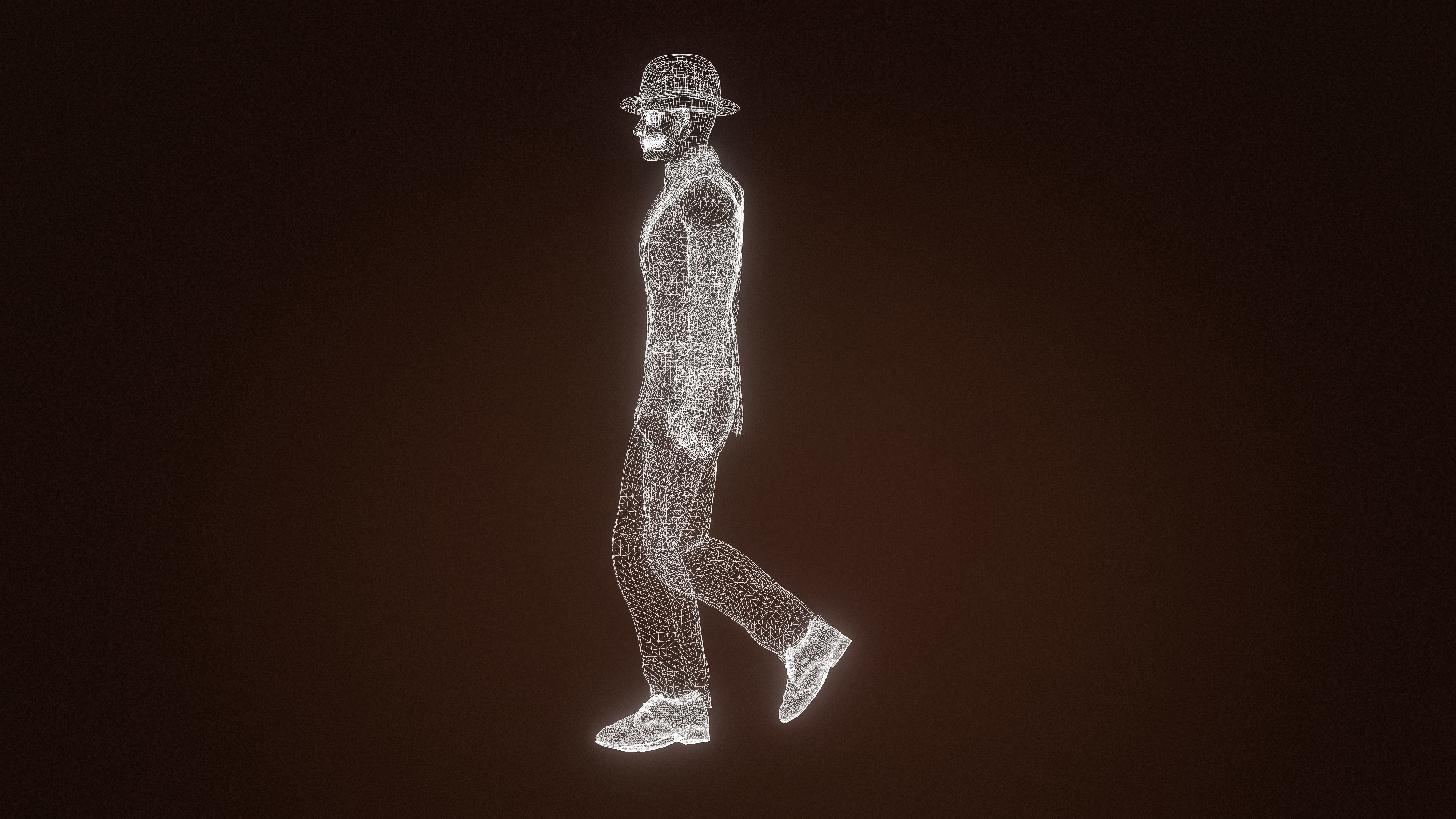 High Quality Man Old Fashion Suit Low-poly 3D model_14