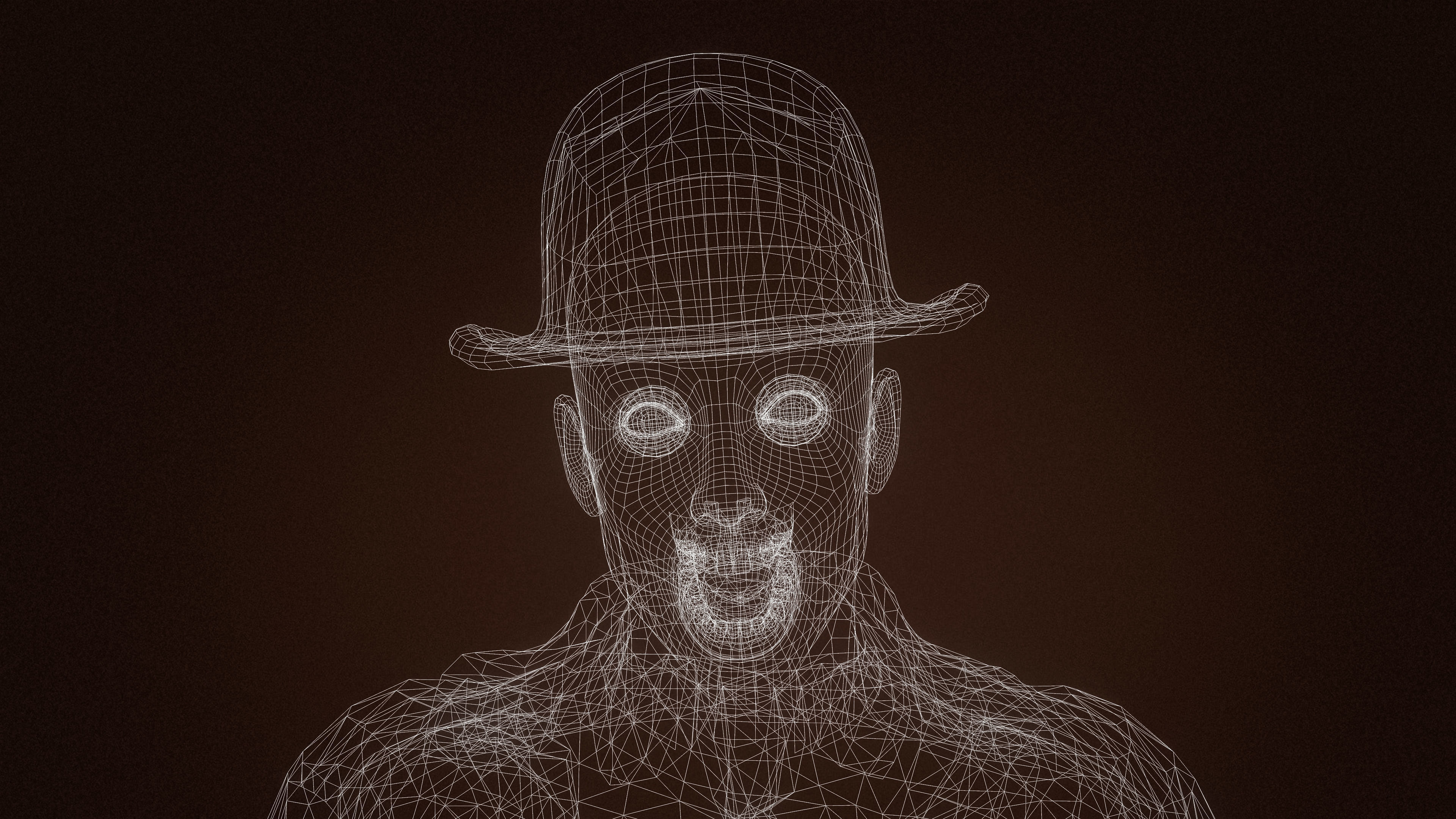 High Quality Man Old Fashion Suit Low-poly 3D model_23