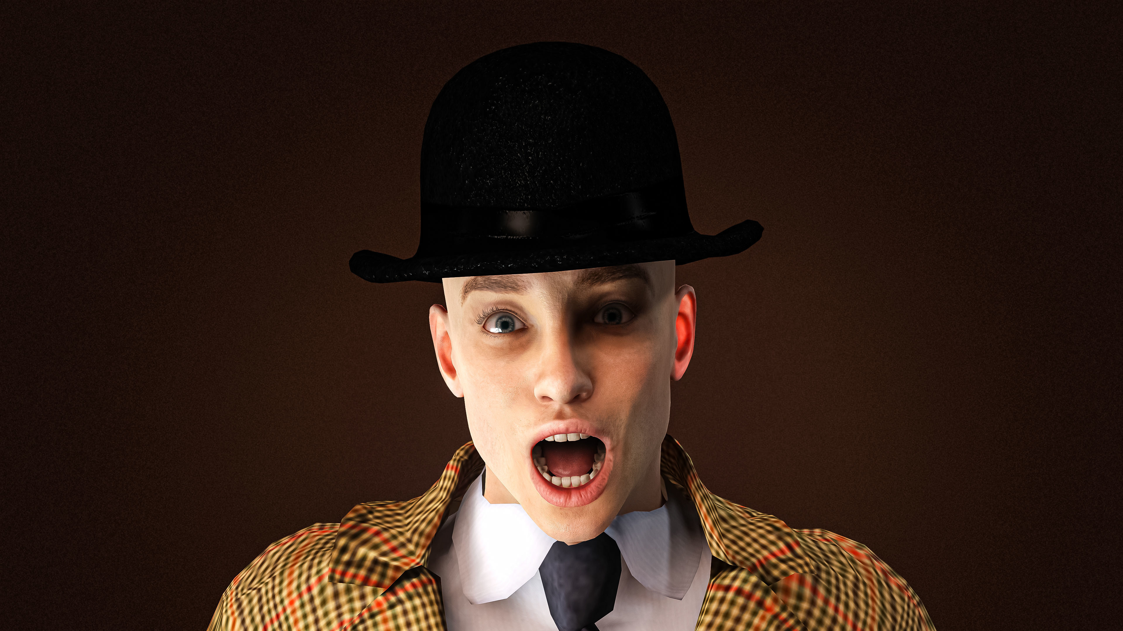 High Quality Man Old Fashion Suit Low-poly 3D model_11