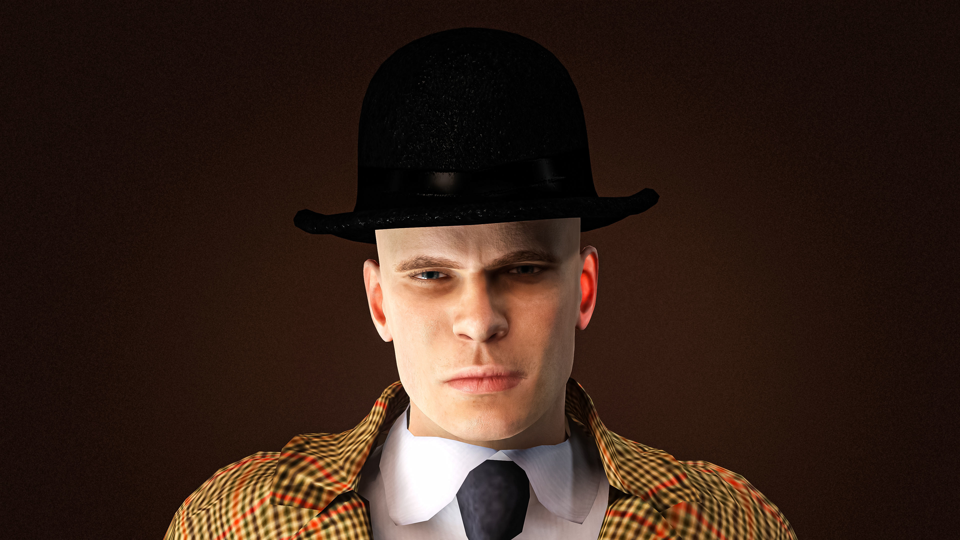 High Quality Man Old Fashion Suit Low-poly 3D model_6