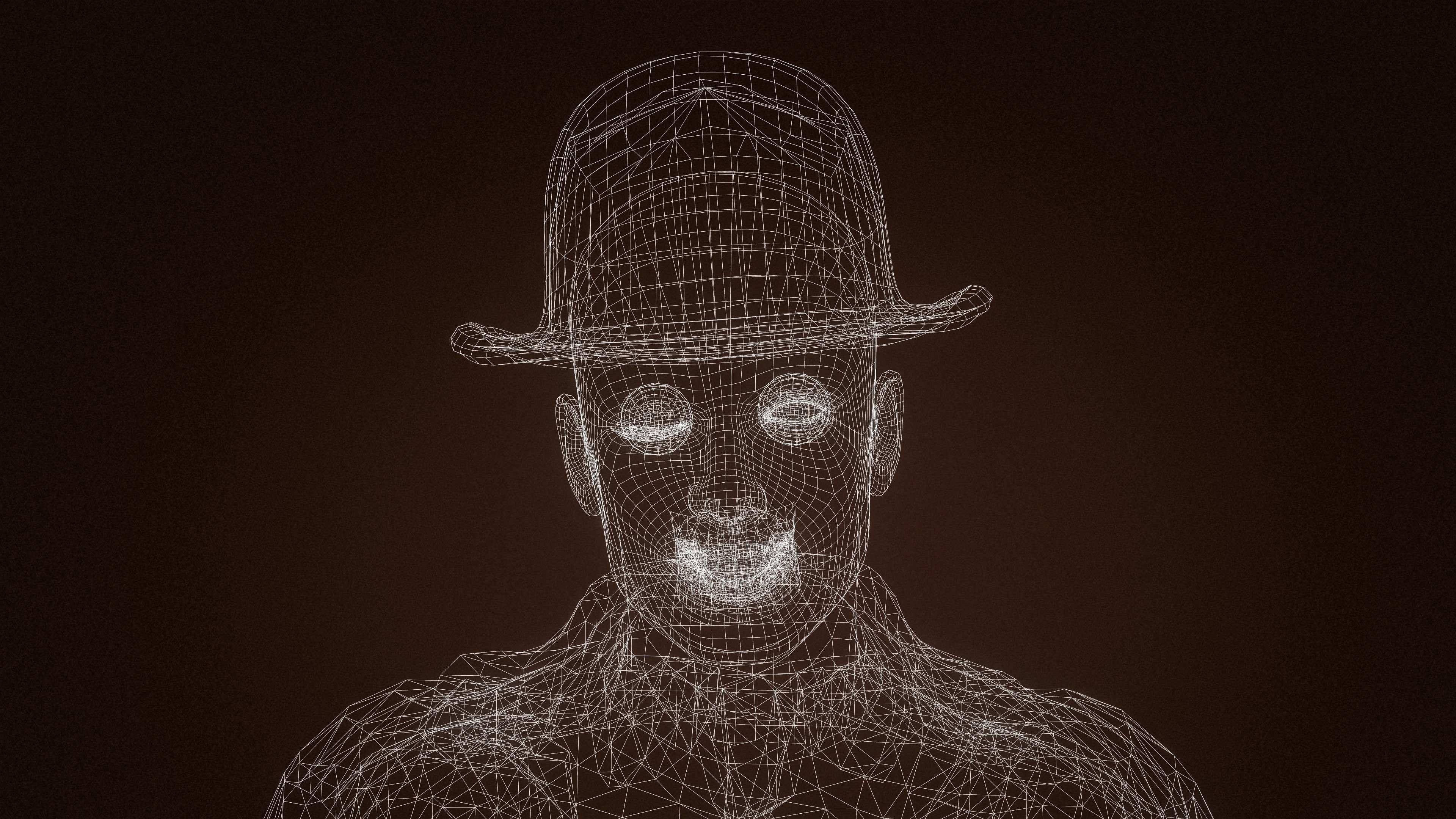 High Quality Man Old Fashion Suit Low-poly 3D model_21