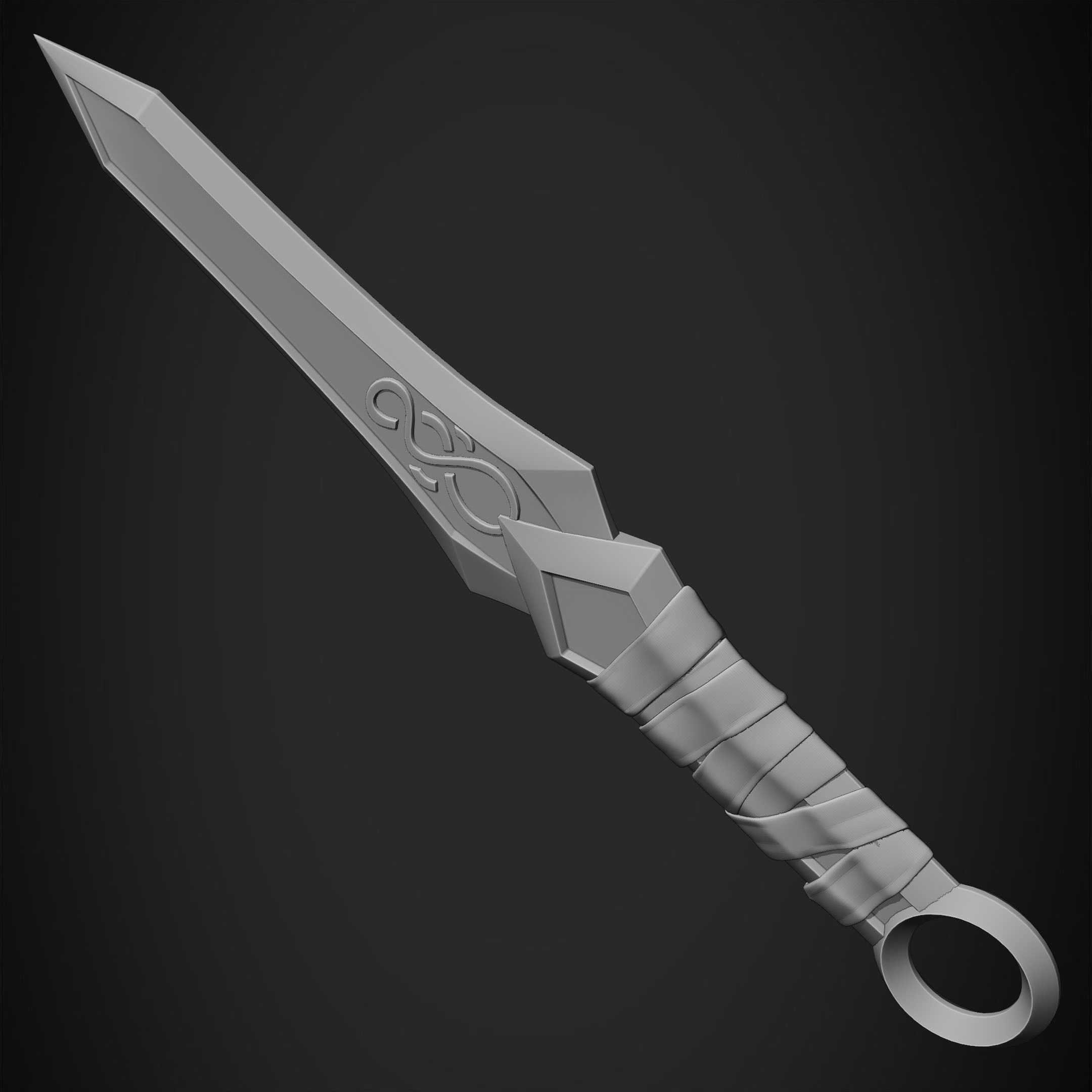 Genshin Impact Rosaria Dagger for Cosplay 3D print model_14