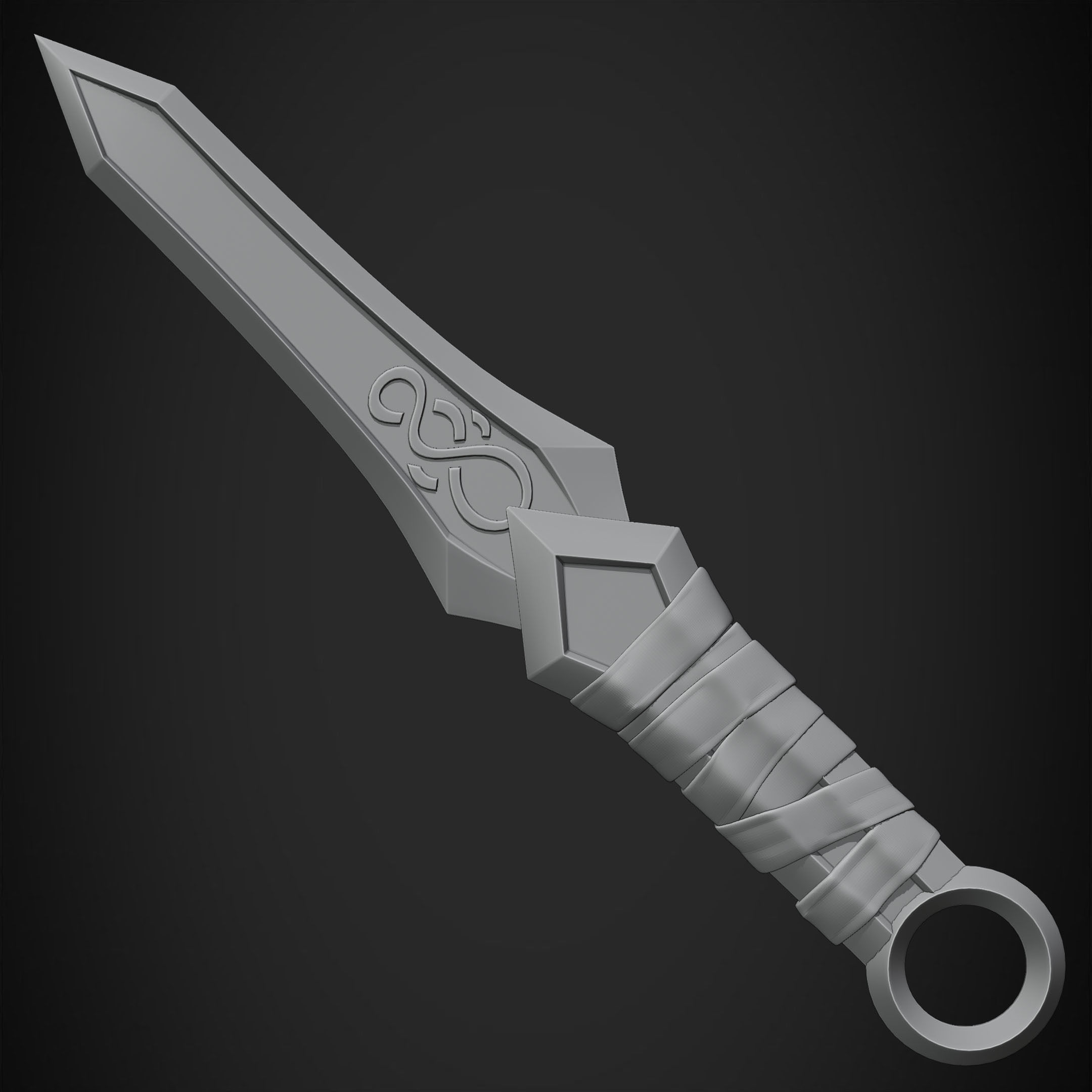Genshin Impact Rosaria Dagger for Cosplay 3D print model_12