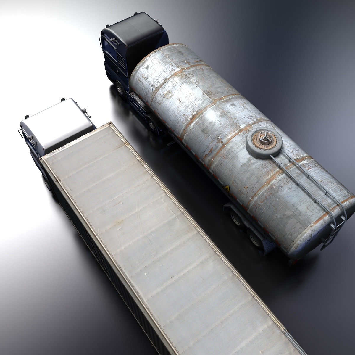 Flat-nose Truck Low-poly 3D model_8