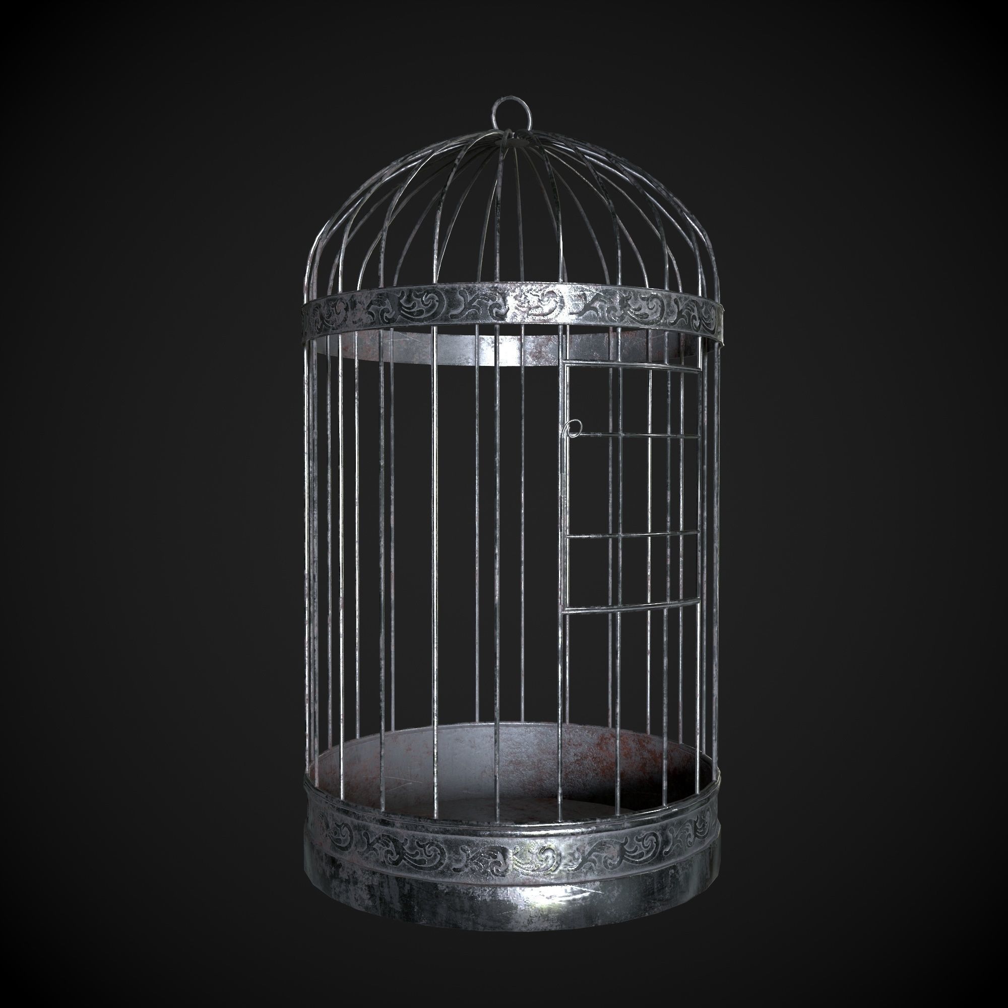 Bird Cage Low-poly 3D model_1