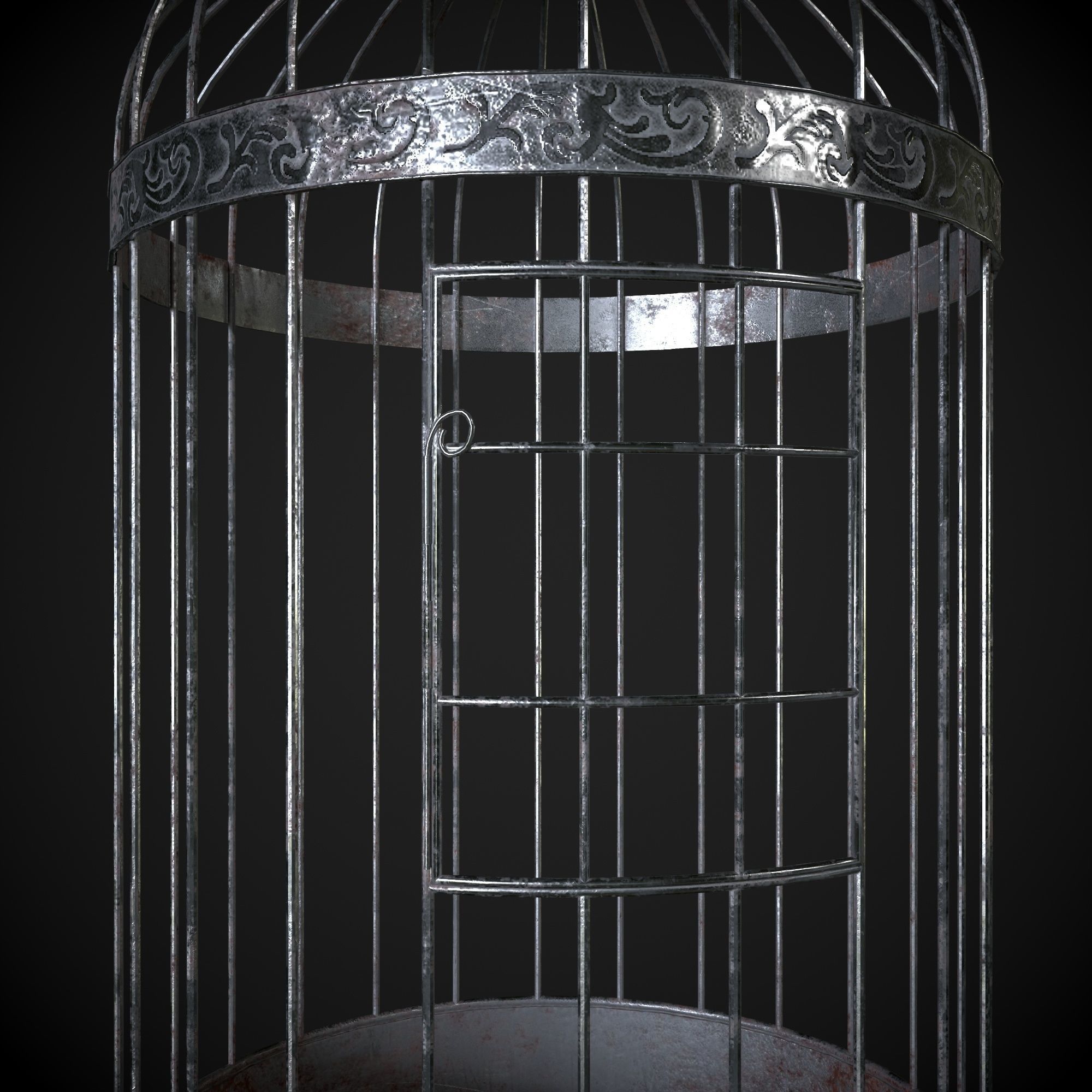 Bird Cage Low-poly 3D model_4