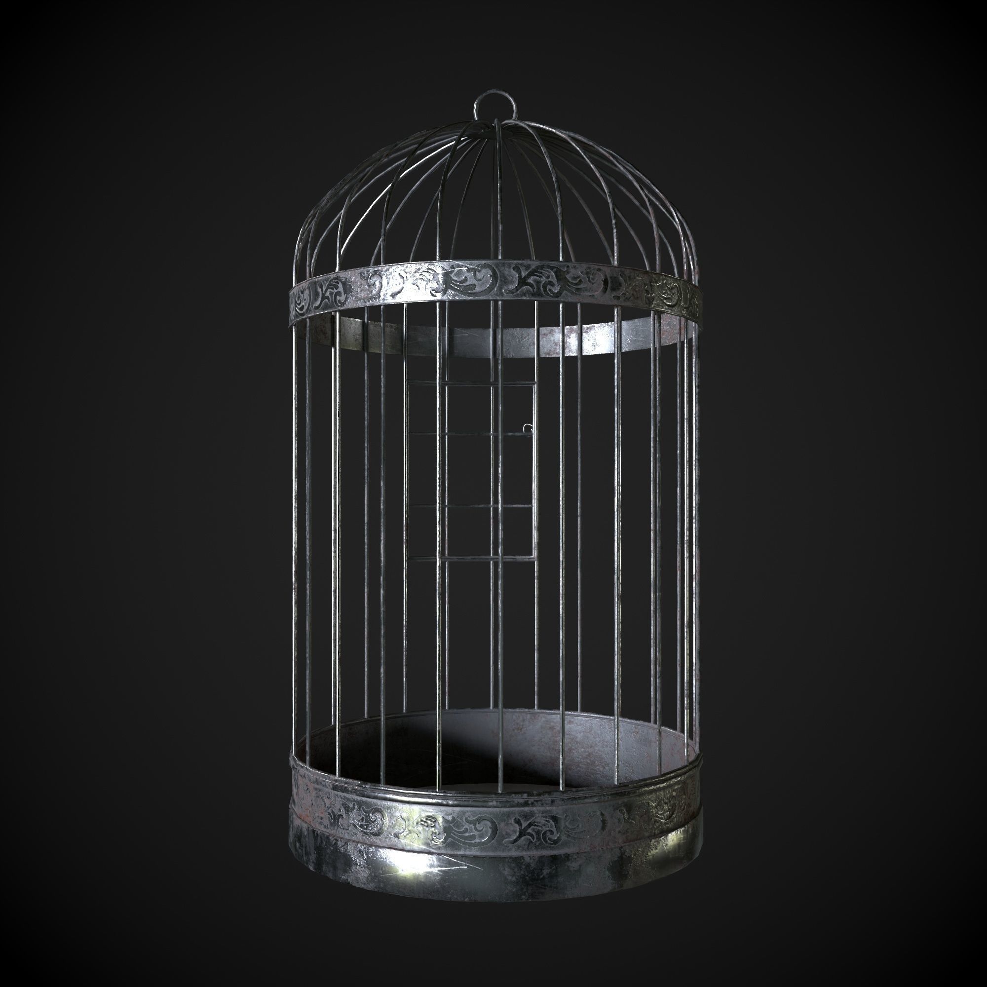 Bird Cage Low-poly 3D model_3