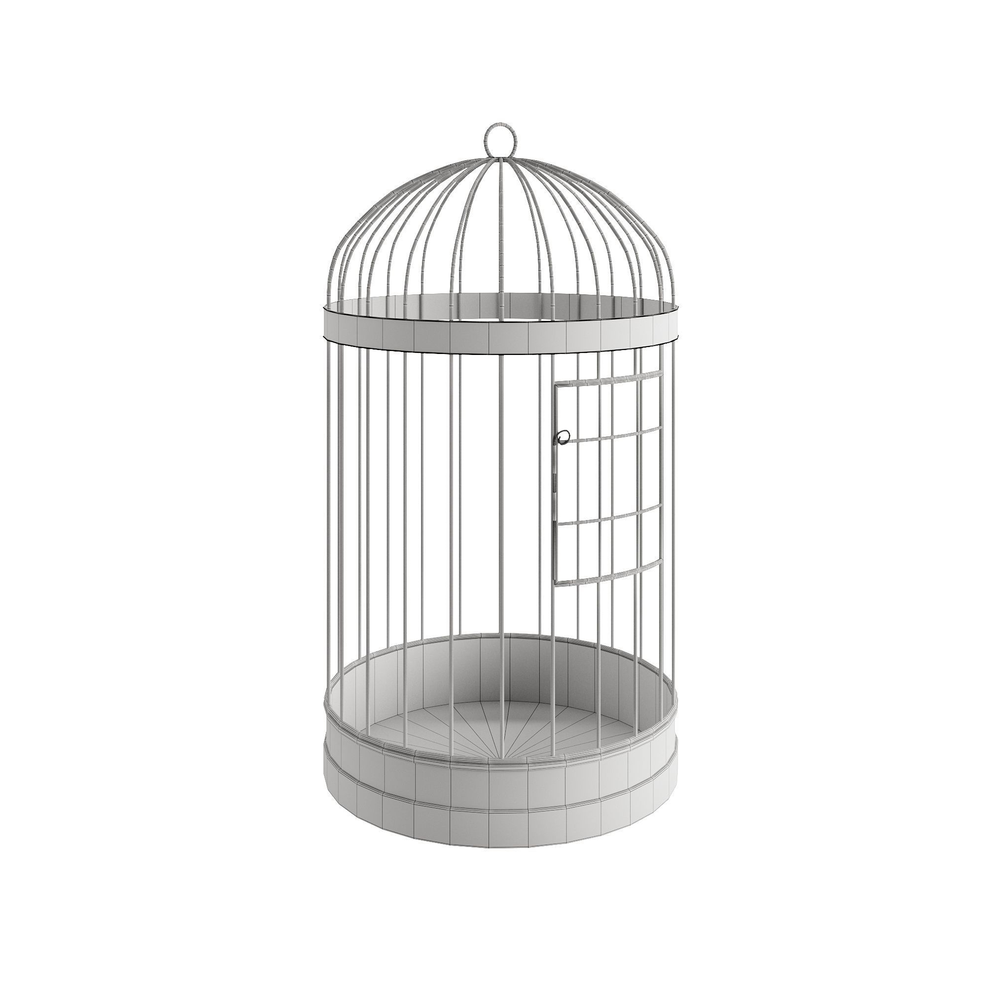 Bird Cage Low-poly 3D model_5