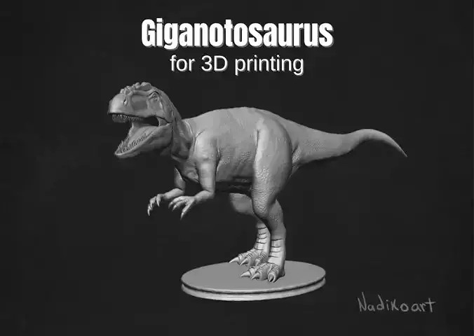 Giganotosaurus Dinosaur 3D Model Print Figure