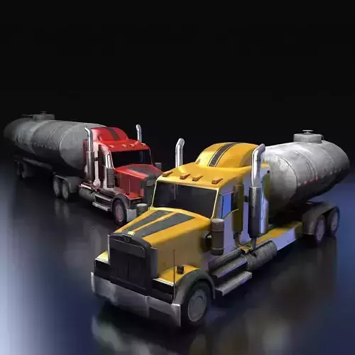 Semi-trailer Truck Low-poly 3D model