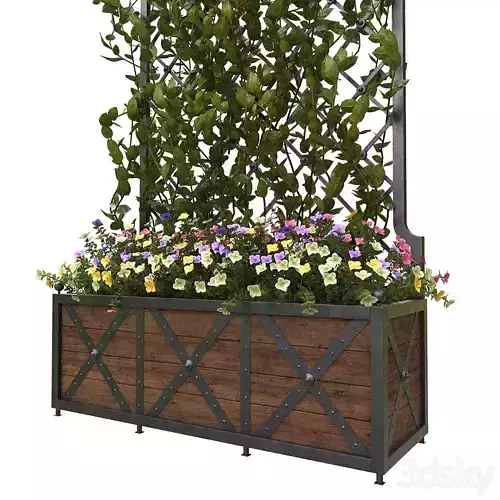 Pergola with Flowers 3D model