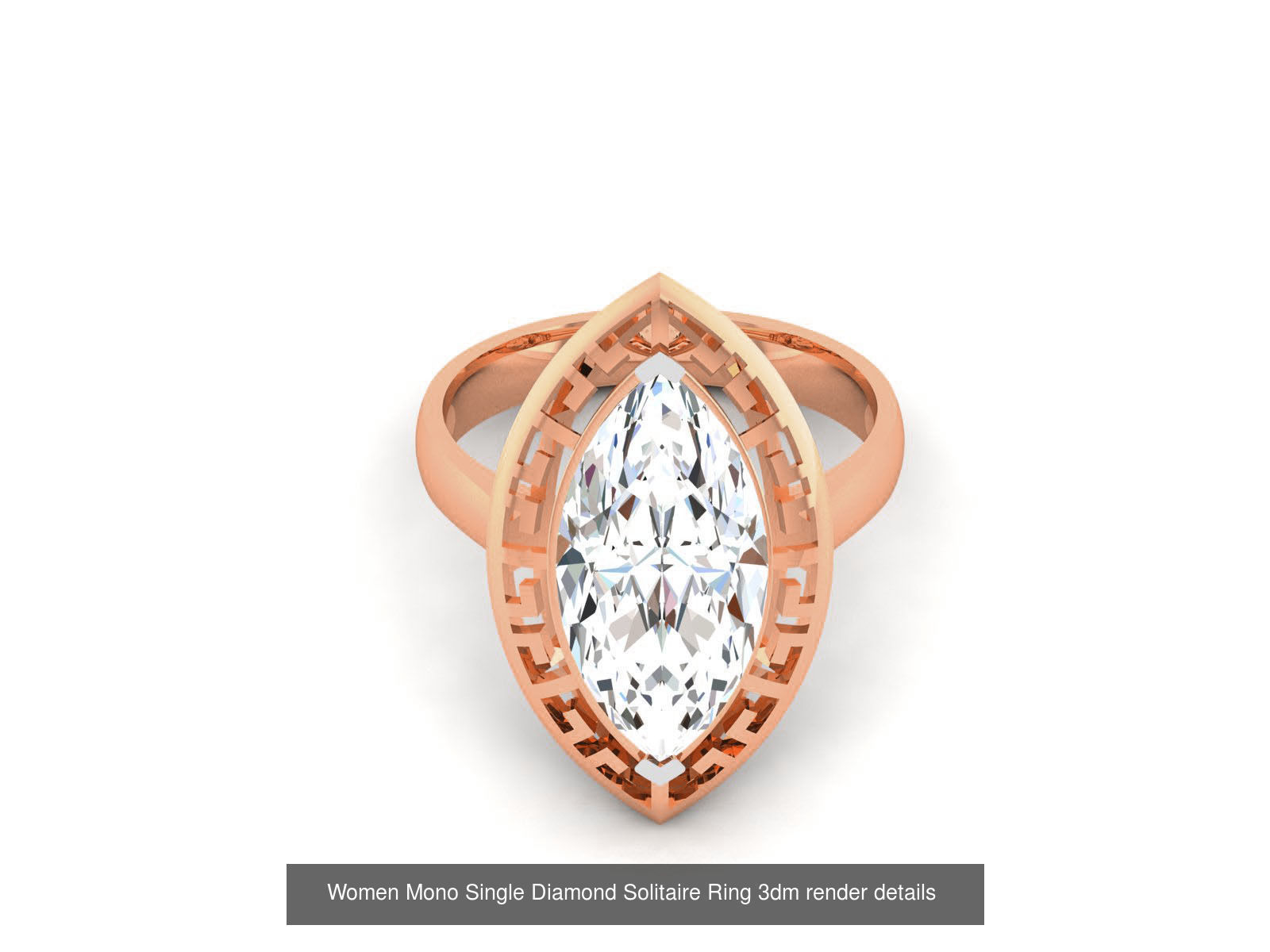 37 Women Mono Single Diamond Solitaire Ring models 3D Model Collection_13