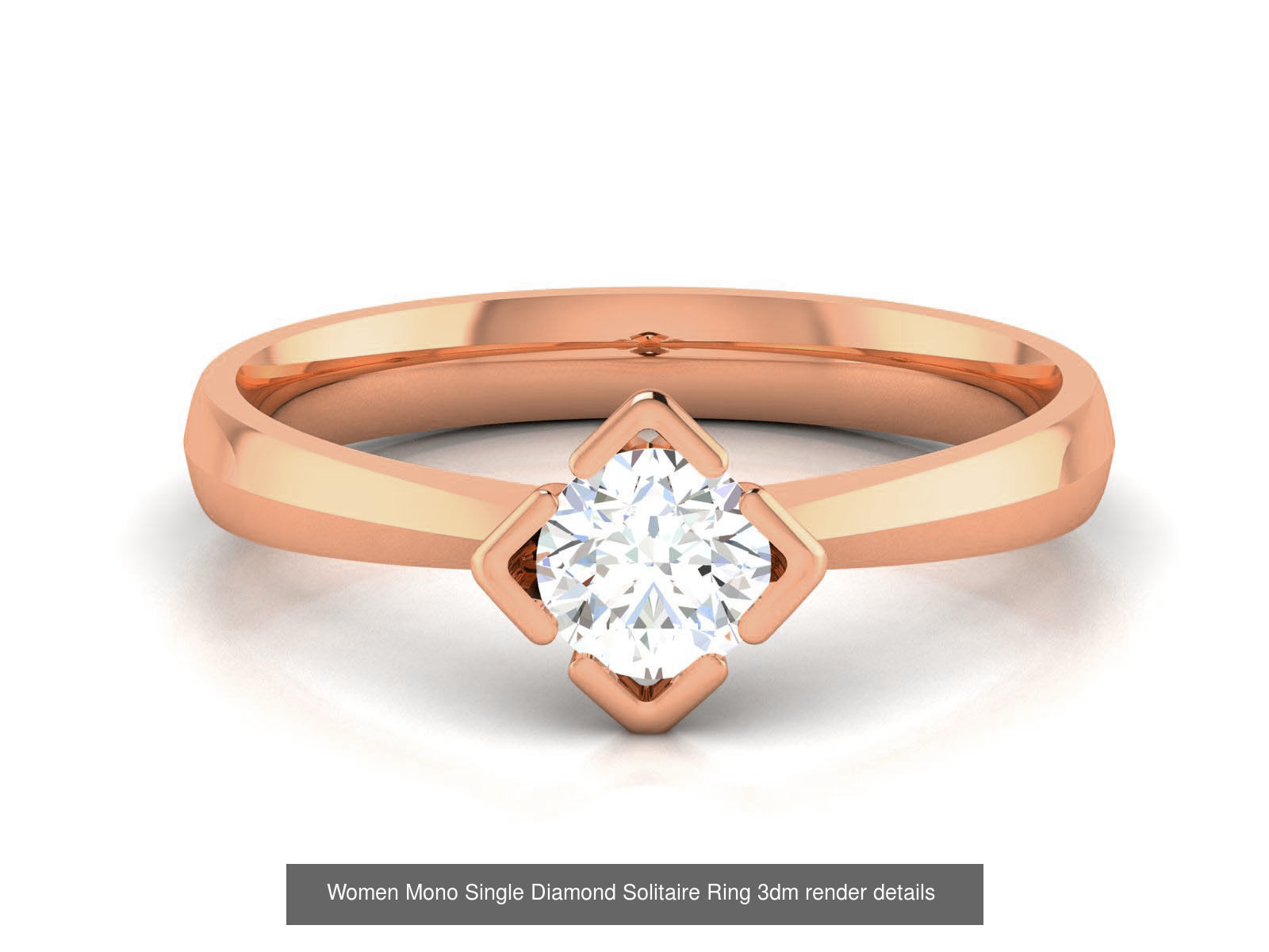 37 Women Mono Single Diamond Solitaire Ring models 3D Model Collection_21