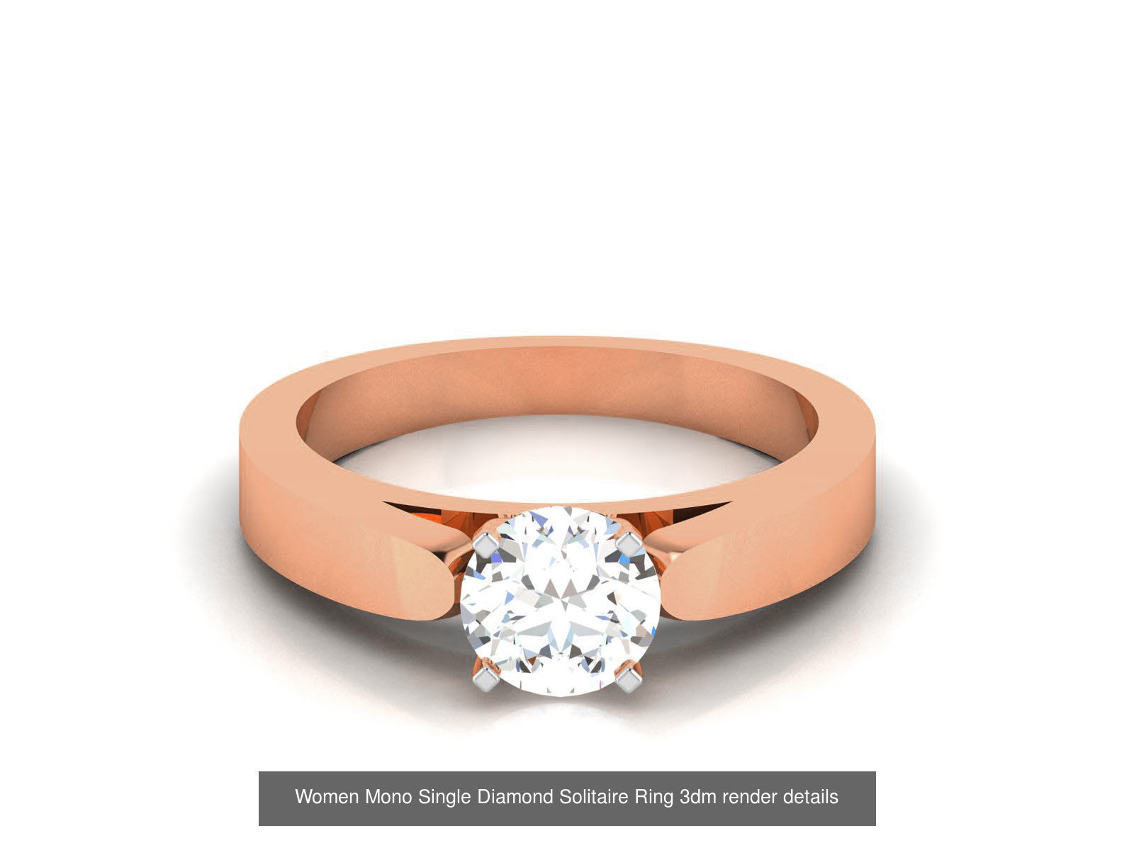 37 Women Mono Single Diamond Solitaire Ring models 3D Model Collection_26