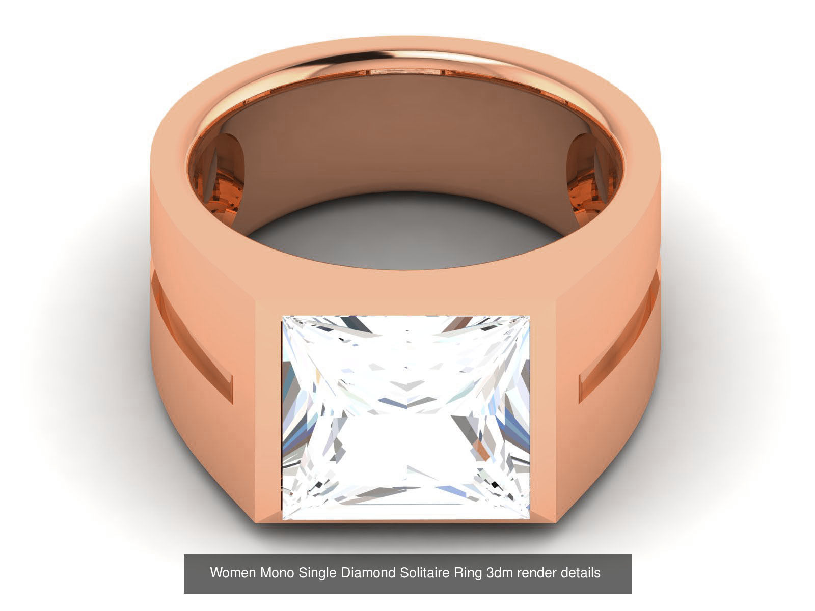 37 Women Mono Single Diamond Solitaire Ring models 3D Model Collection_10