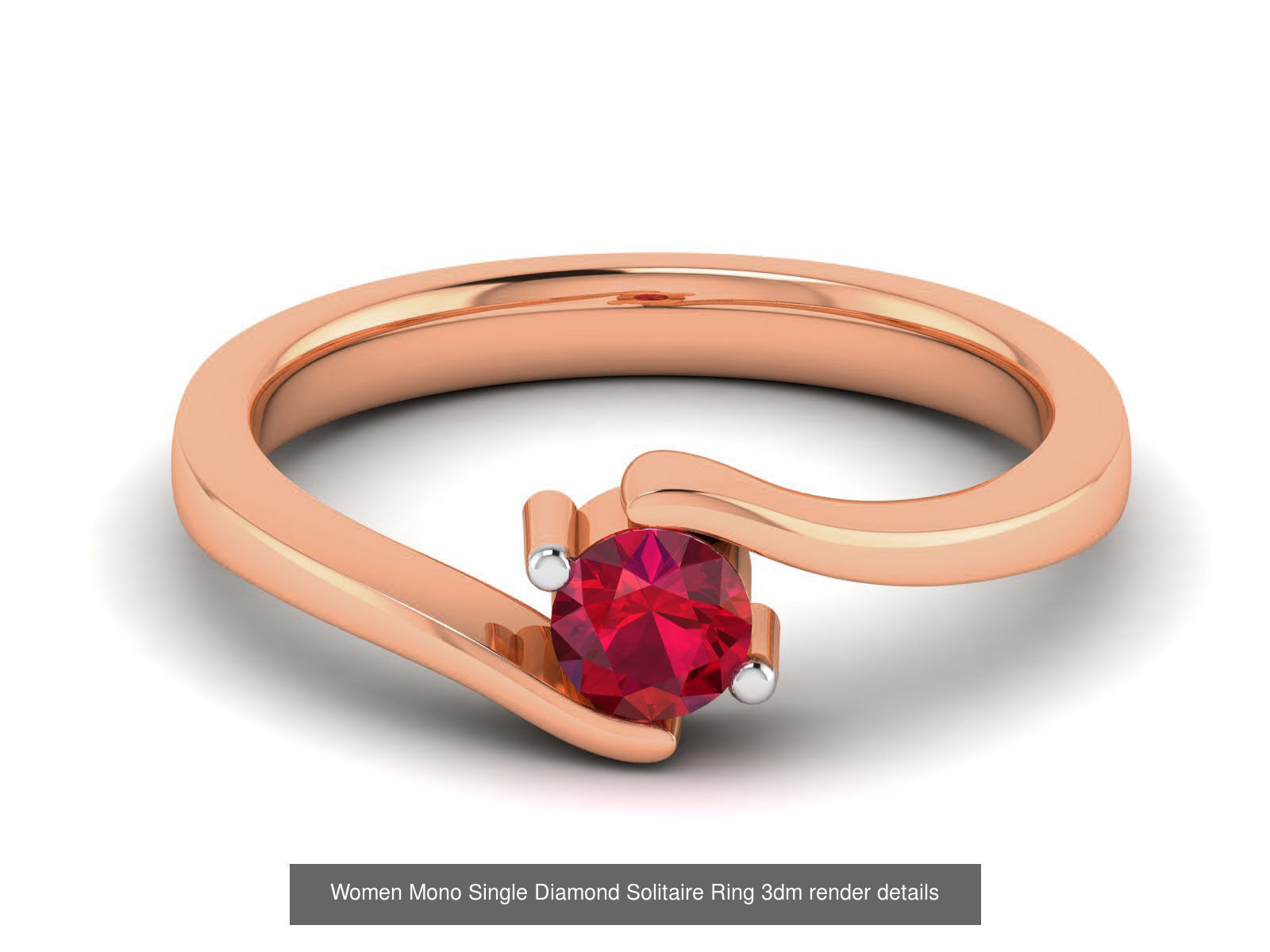 37 Women Mono Single Diamond Solitaire Ring models 3D Model Collection_37